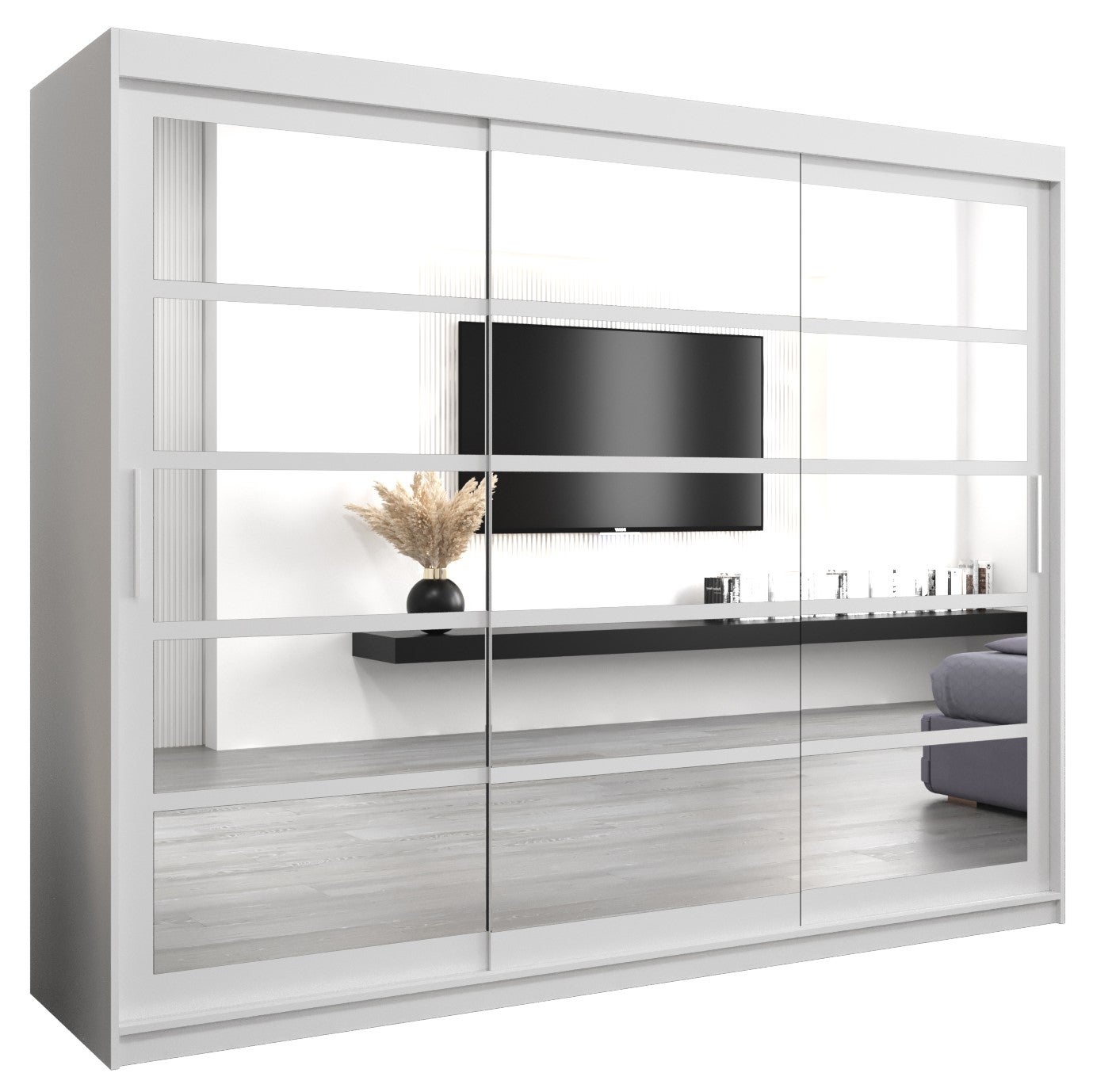 Szafa przesuwna garderoba ROMA 2 250 x 62 x 200 cm Biały - Abiks Meble