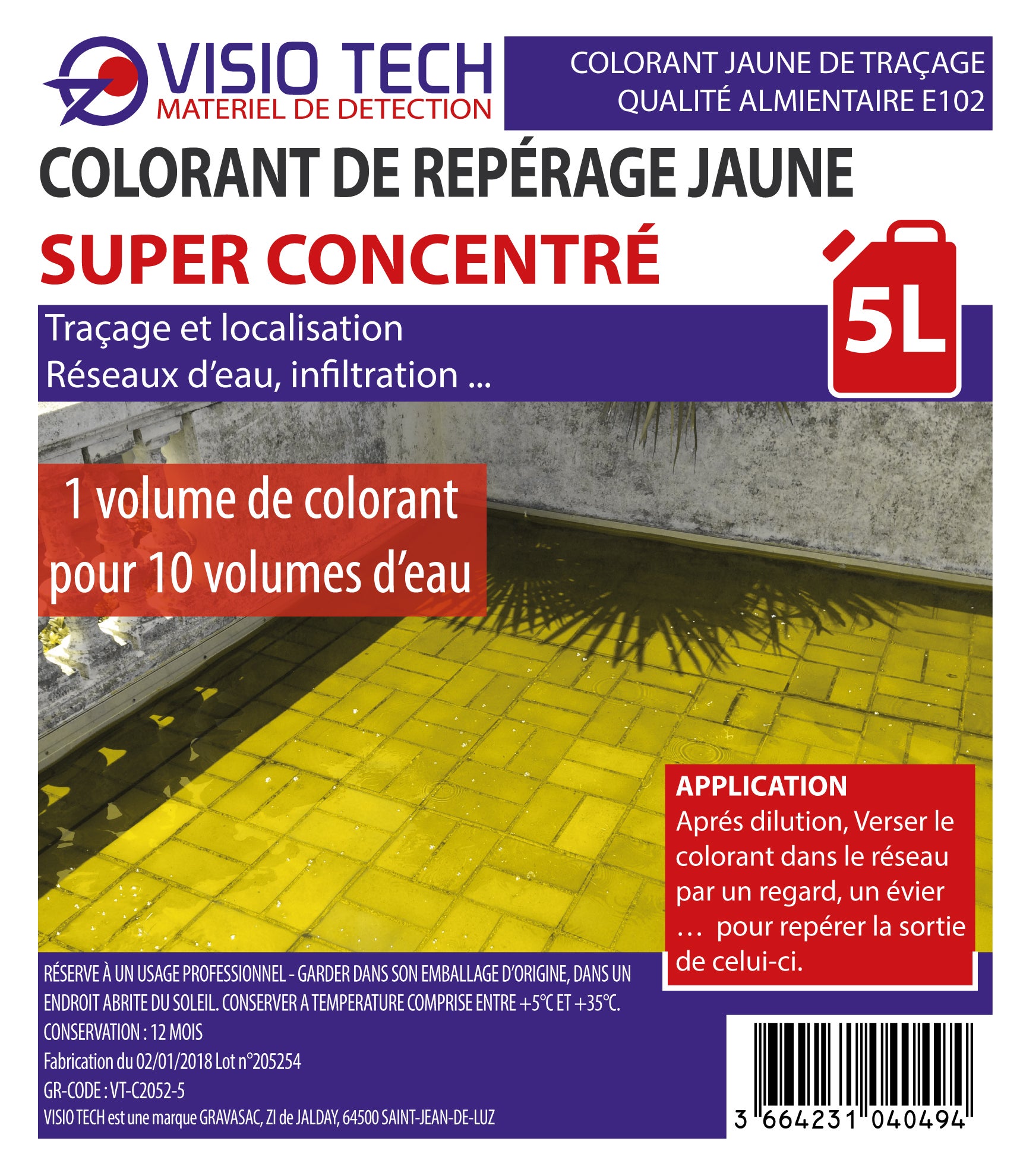 VISIO TECH - Colorant de repérage jaune 5 L, super concentré - 4