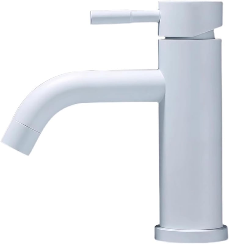 Biała Farba Stal Nierdzewna Baterie Łazienkowe Mikser Umywalkowy Kran Zlewozmywakowy