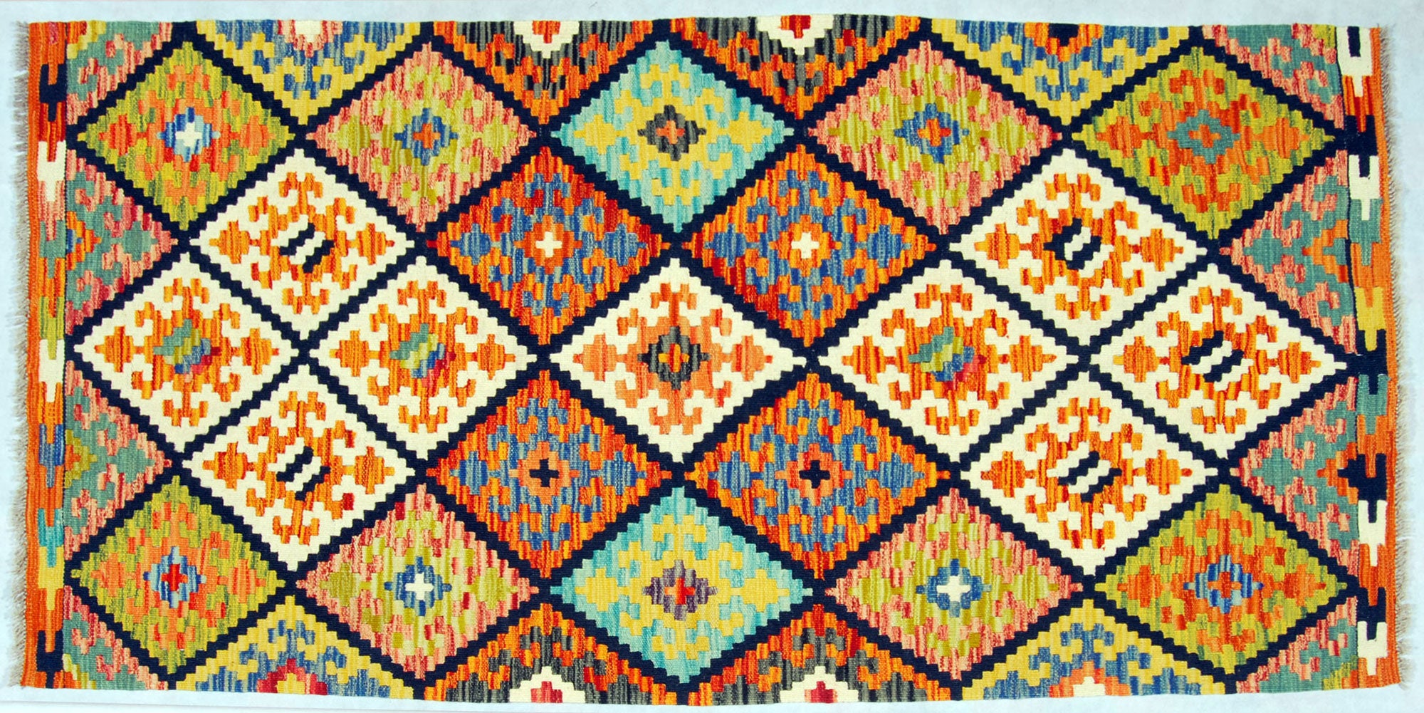 Oryginalny ręcznie robiony dywan, wymiary: 193x100, z certyfikatem autentyczności GalleriaFarah1970