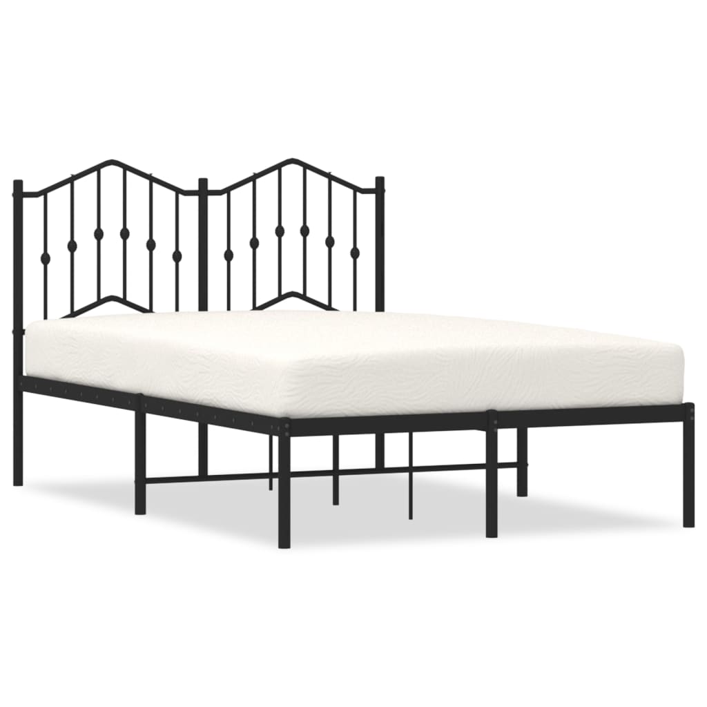 Łóżko Metalowe Czarne Rama Łóżka Ze Stelażem Do Sypialni Pokoju 120x190 cm