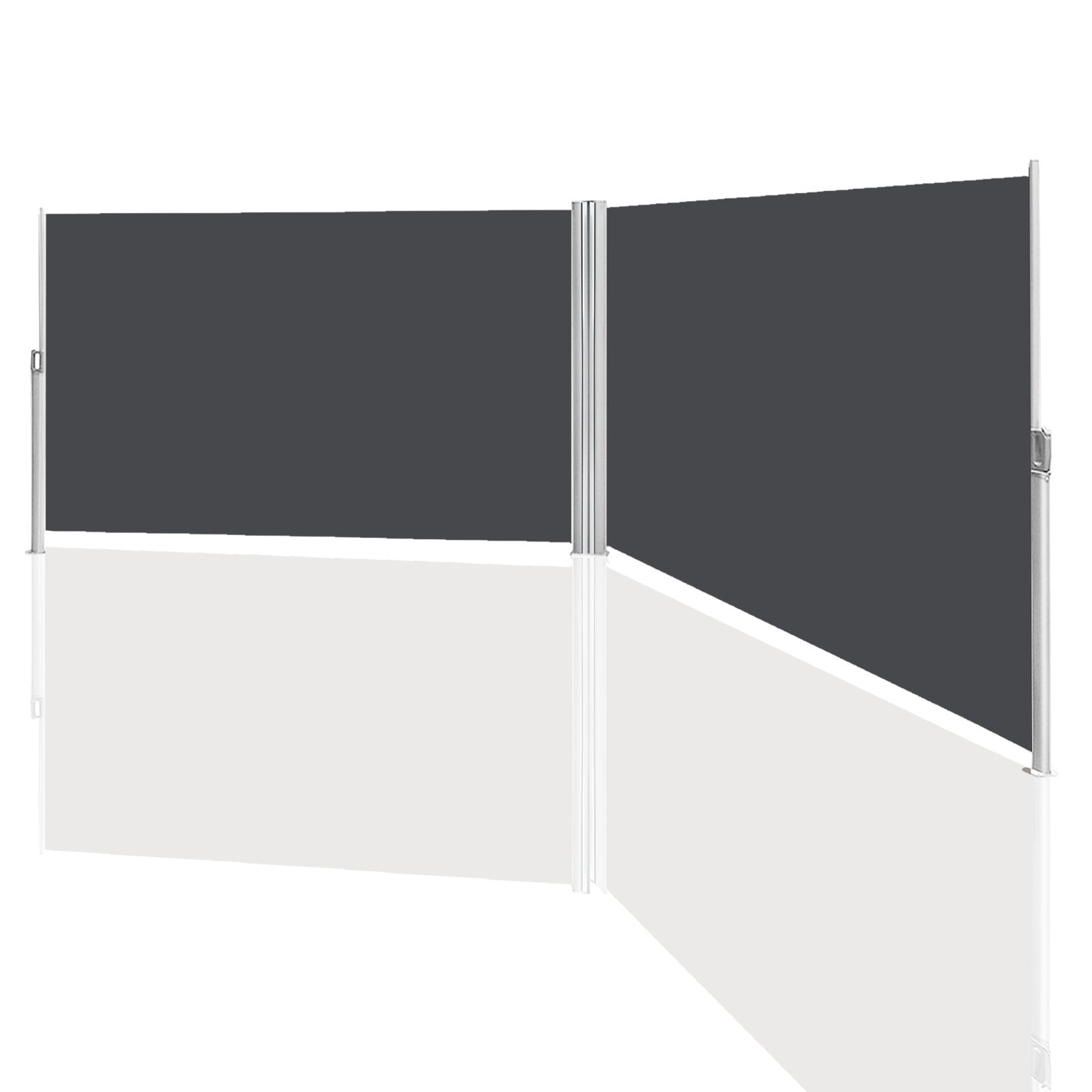 Toldo lateral extensible balcón antracita protección solar full cassette pantalla privacidad gris 180*600cm