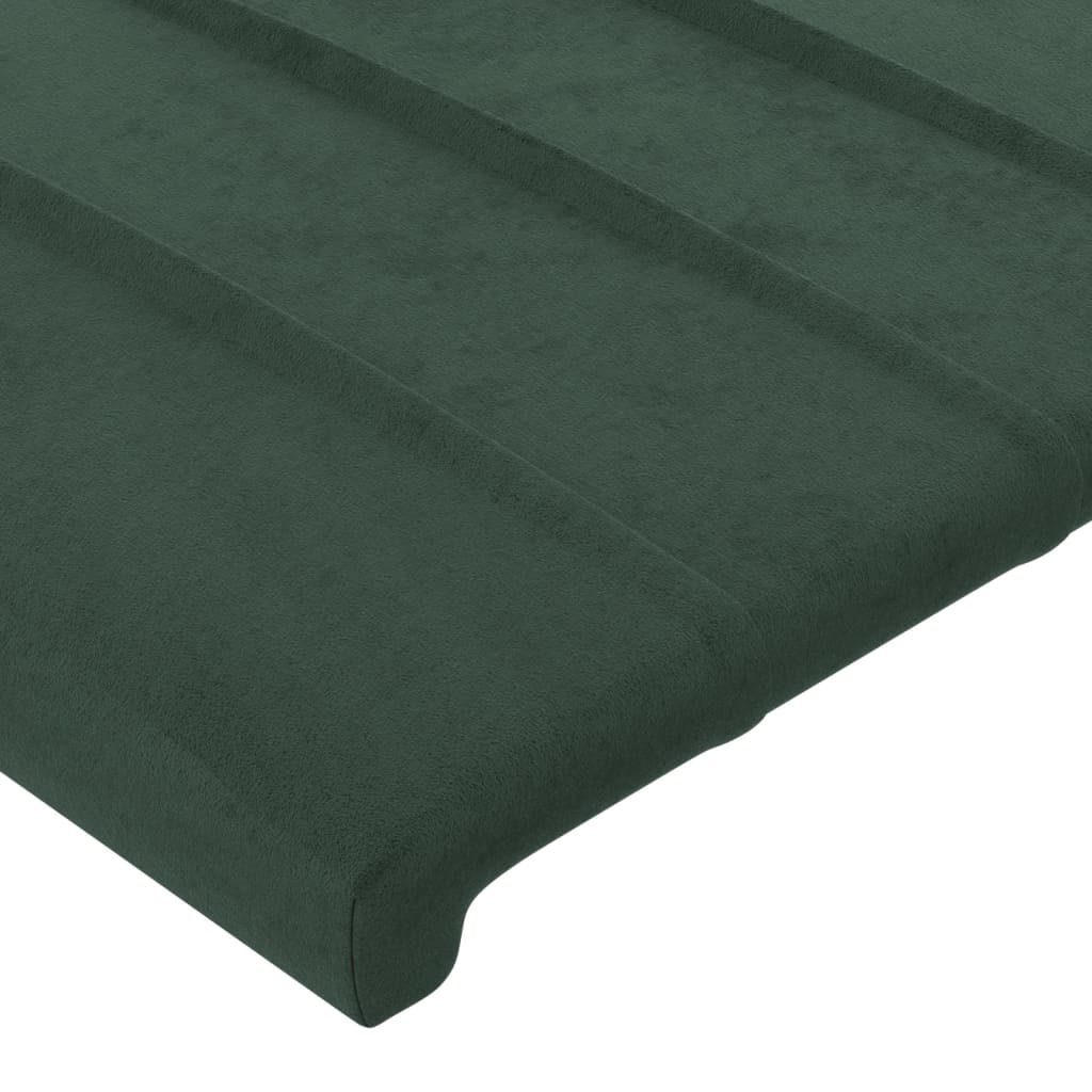 Cabeceira cama，Painel de cabeceira c/ luzes LED veludo 163x16x78/88 cm verde-escuro CFW37429 - 5