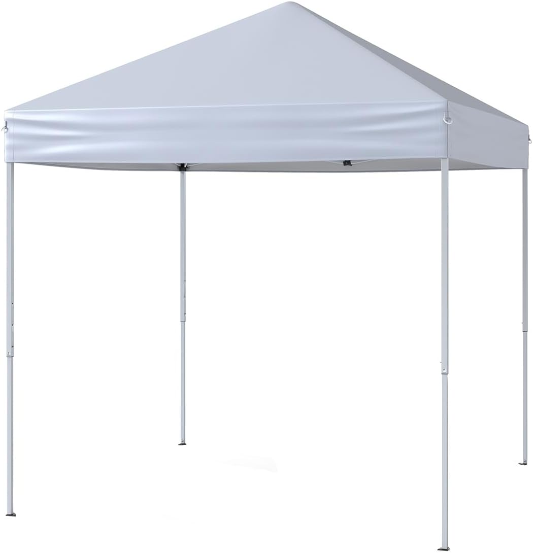2x2 M Carpa Plegable con Estructura Reforzada, 8 Estacas y 4 Cuerdas de Viento, Toldo Portátil para Playa, Jardín, Bolsa de Transporte (Blanco) - 6