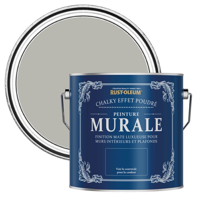 Peinture Grise pour Murs et Plafonds Chalky Mat profond RUST-OLEUM ...