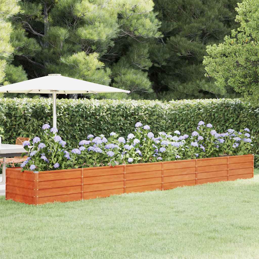 Jardinière - Lit surélevé de jardin - Pot de fleurs rouillé 480x80x45 cm acier corten Couleur évolue n1320l - 2