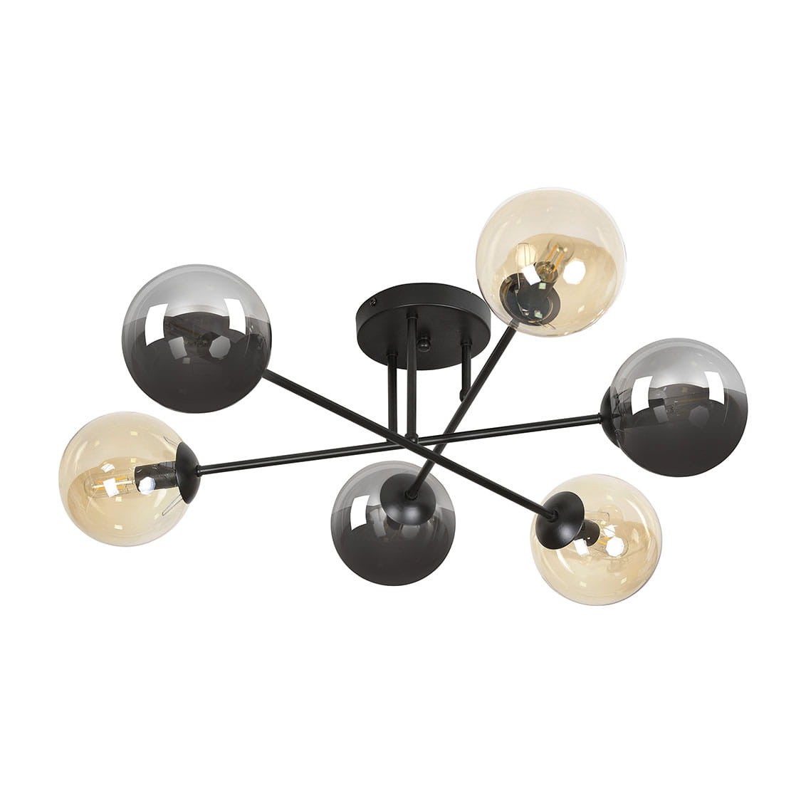 Lampa wisząca Brendi czarna-wielokolorowy 6xE14x40W wym: 26 x 75 cm metal Emibig