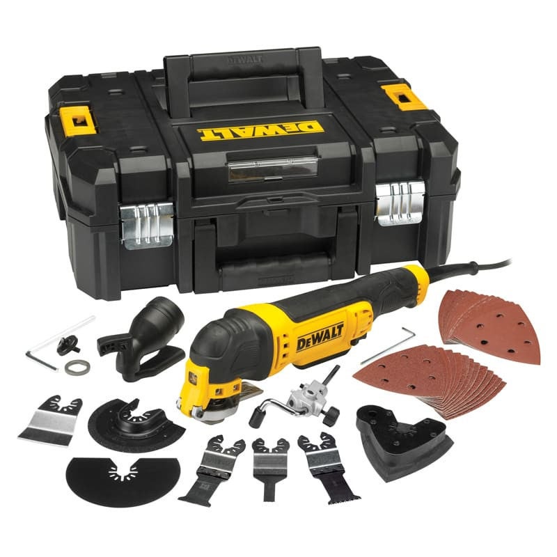 Wielofunkcyjne narzędzie tnące 300 W z 37 akcesoriami - DEWALT DWE315KT
