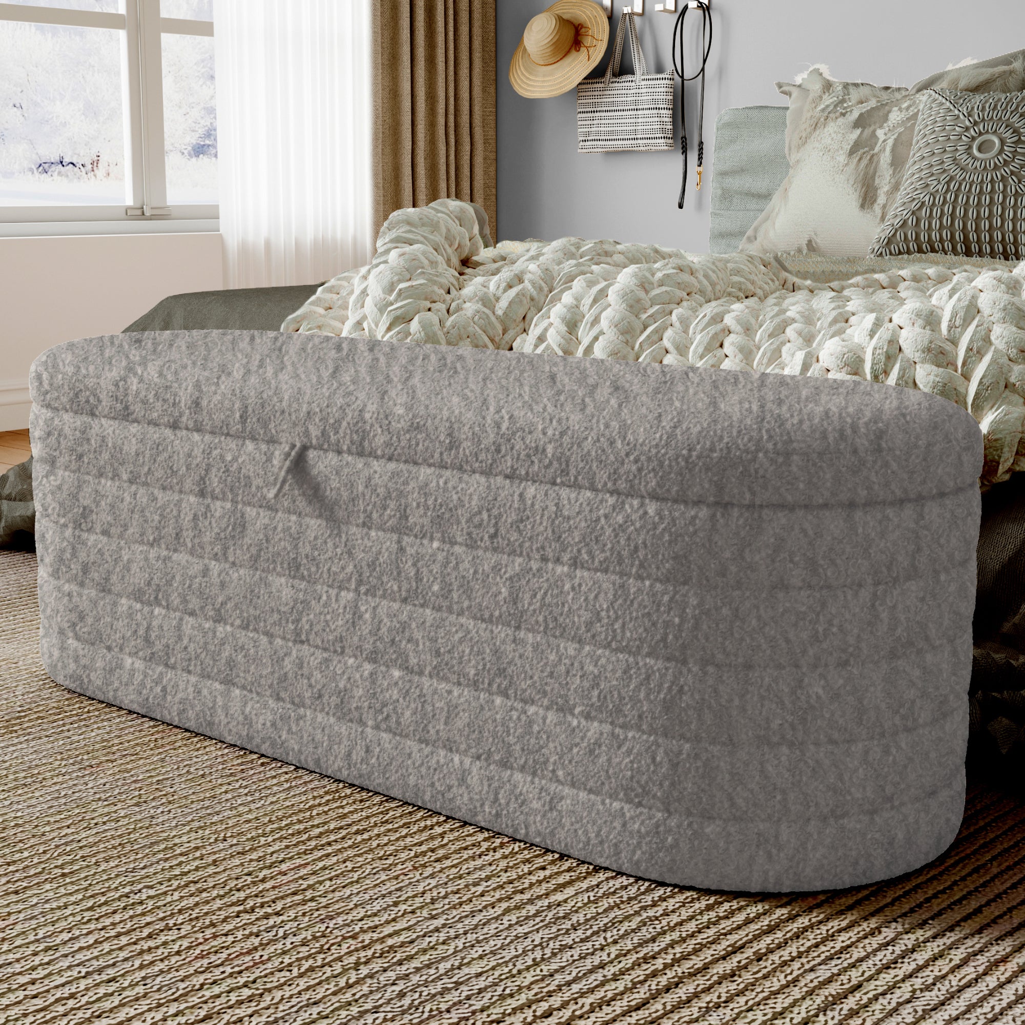 Pouf Panca Contenitore Cassapanca Design Moderno Da Ingresso Salotto Design Moderno Per Camera Da Letto Imbottito Tessuto Idrorepellente Antimacchia