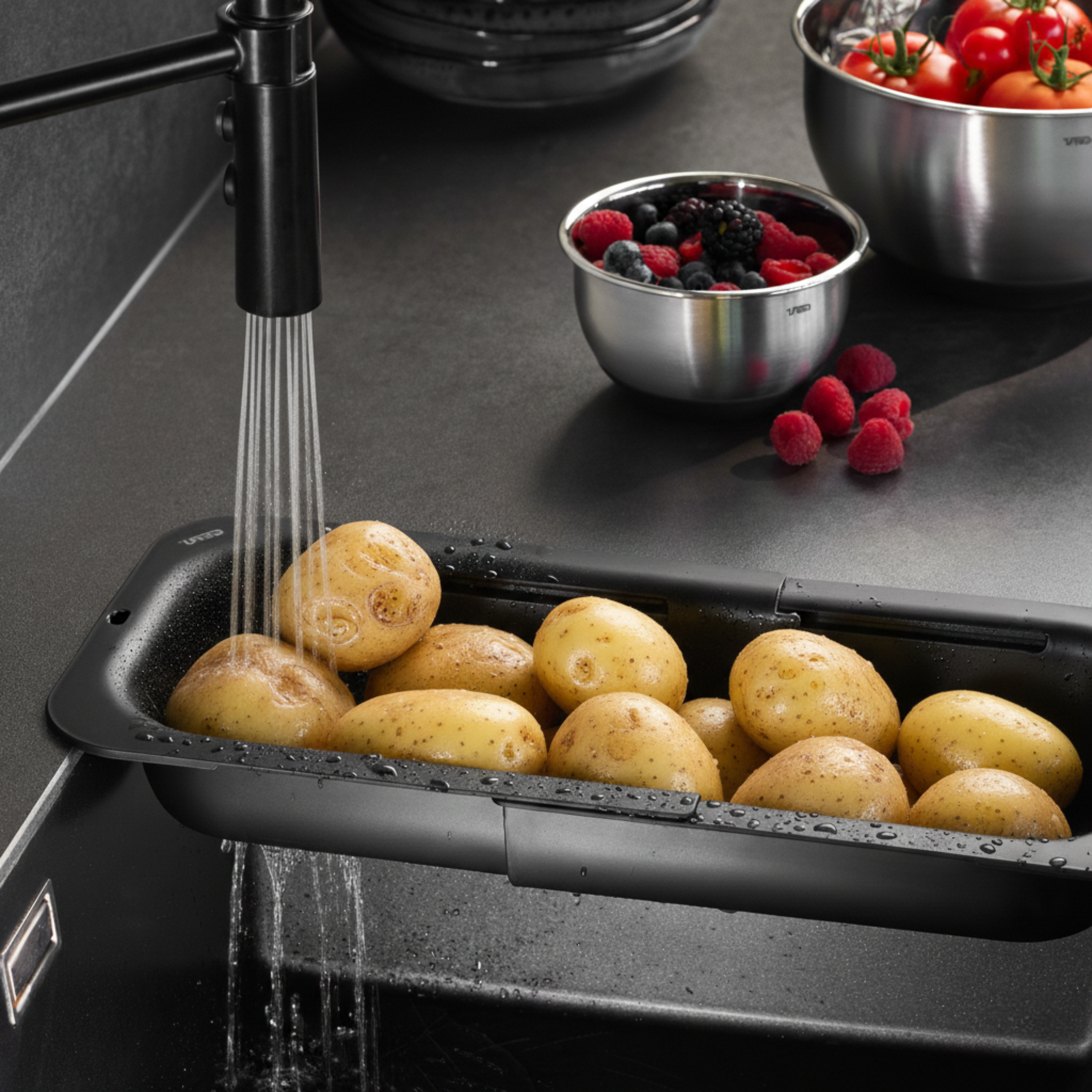 Passoire évier extensible colander Gefu DRENARE noir - 9