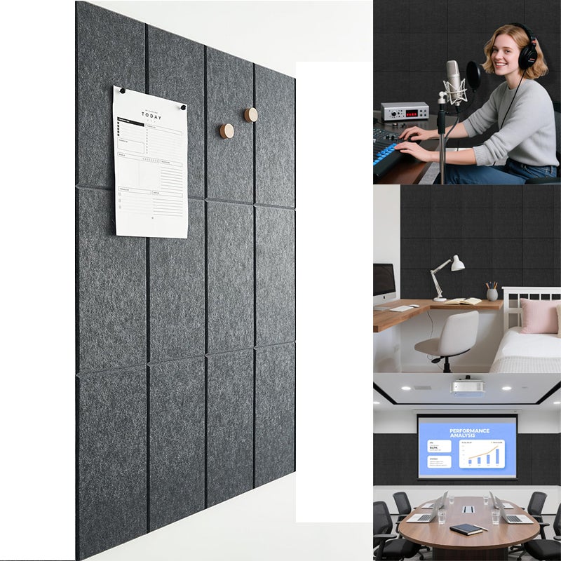 Samoprzylepny panel dźwiękochłonny, 12 sztuk filcu wygłuszającego do ścian i drzwi, dźwiękochłonny, przycinany 15x30cm do biura