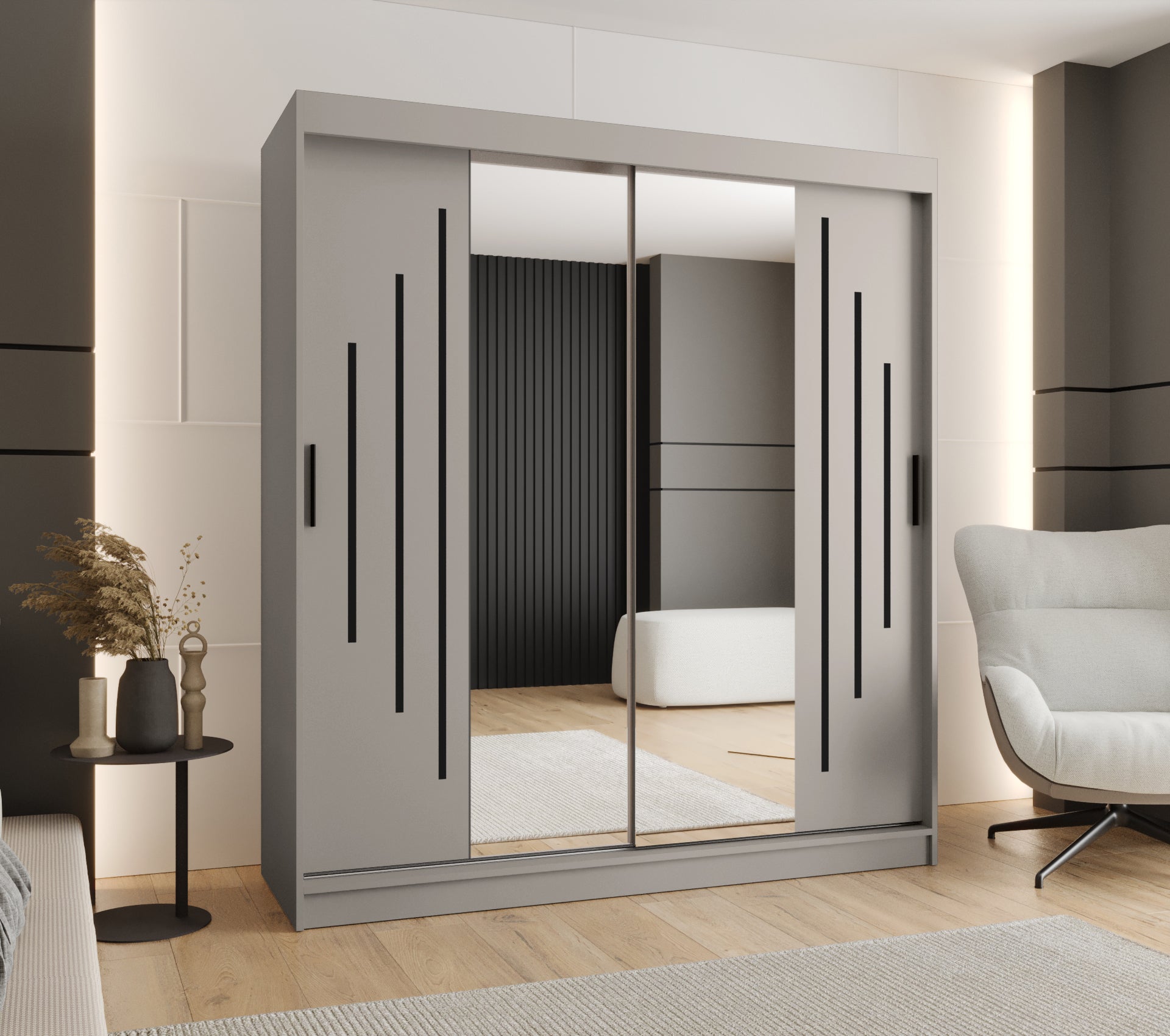 Szafa przesuwna garderoba RUBINO Y1 180 x 62 x 200 cm Kaszmir - 2