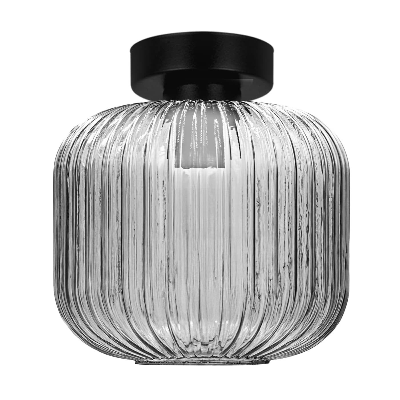 Lampa wisząca CAMPO czarna 1xE27x20W szkło wym:25x20x20cm IP20 Kaja