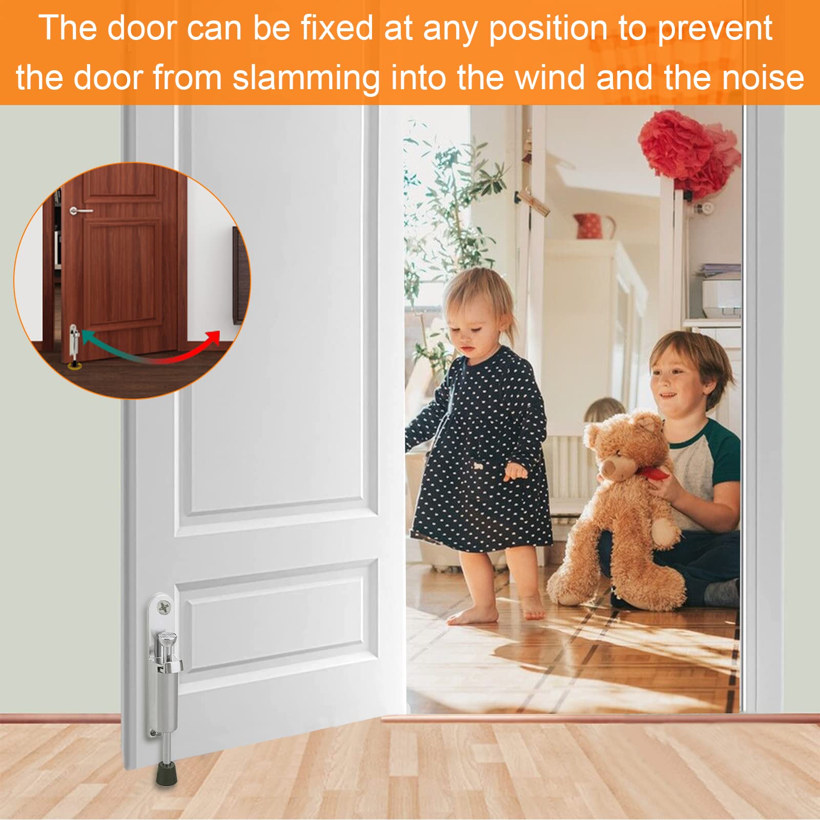 Arrêt de Porte en Métal avec Commande au Pied, Bloque Porte Sol, Stop Porte, Cale Porte, Bloc Porte, Butée de Porte Support de Porte en Alliage de - 5