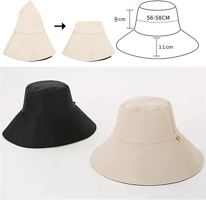 Chapeau de soleil pliable pour femme, en coton, anti-UV, pour les vacances d'été, le jardinage, UPF UV - 4
