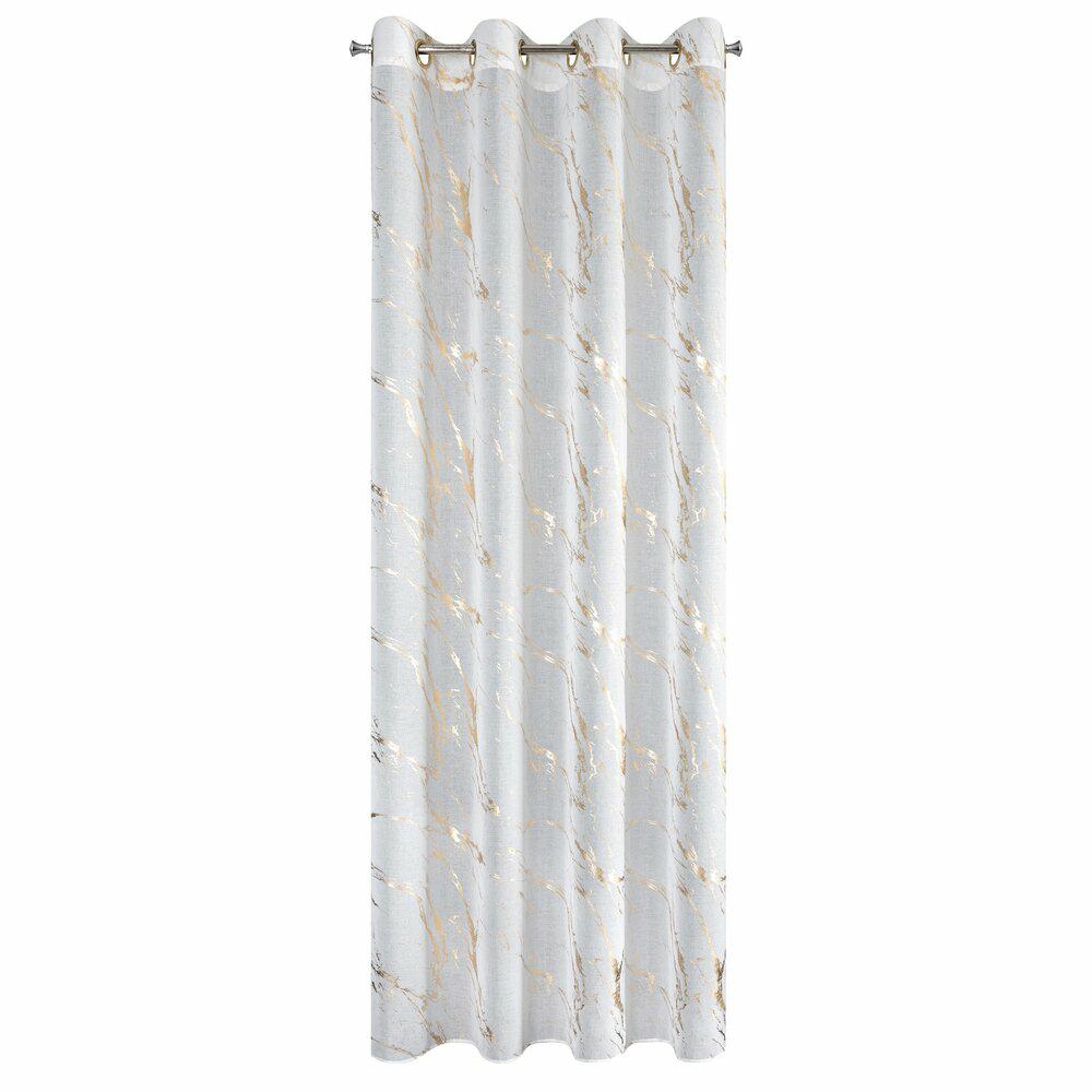 Firana MOLLY1 EUROFIRANY 140x250 cm biała/złota przelotka 1szt.