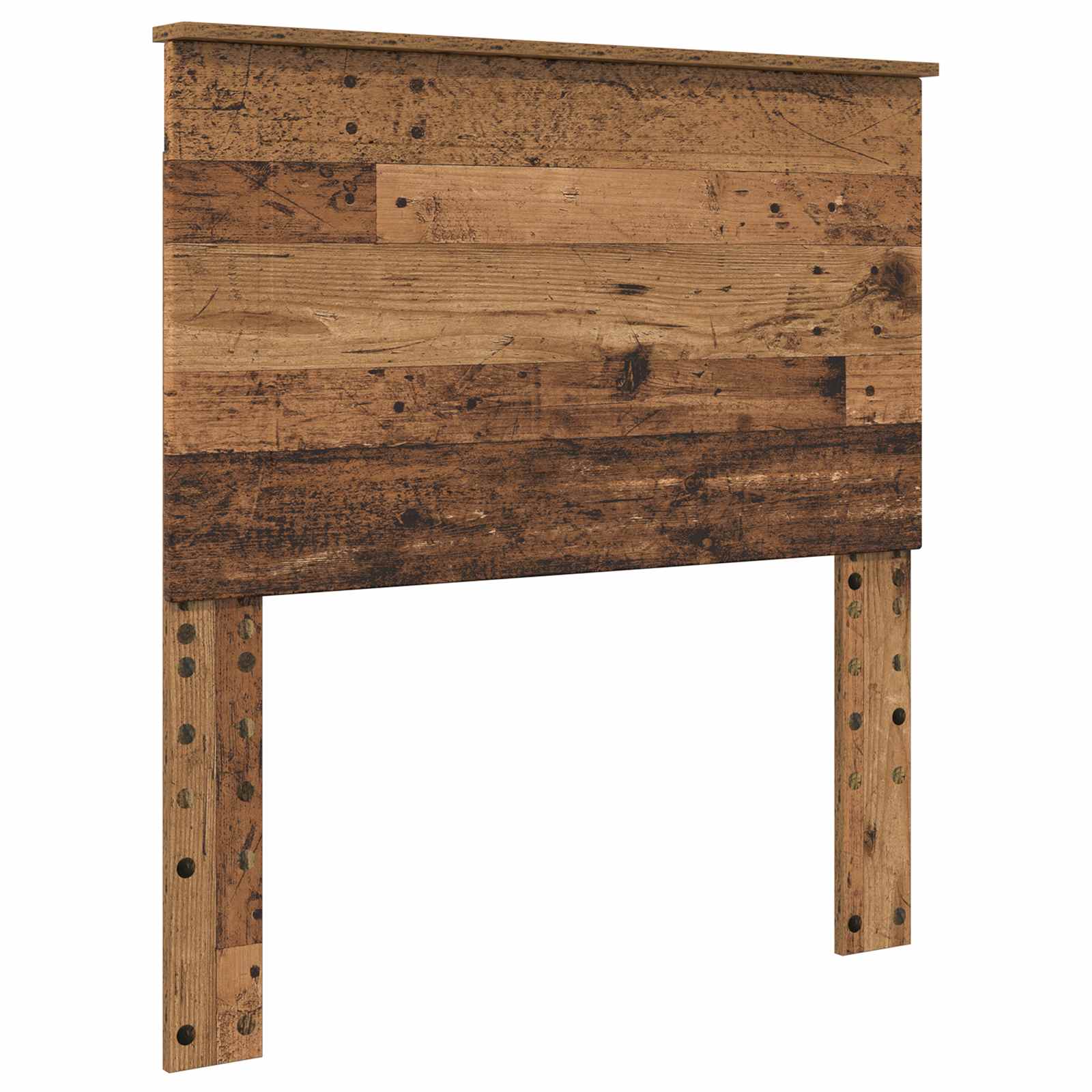 Cadre de lit, finition bois ancien, en bois de pin massif, pour la chambre, 75 × 190 cm - 6