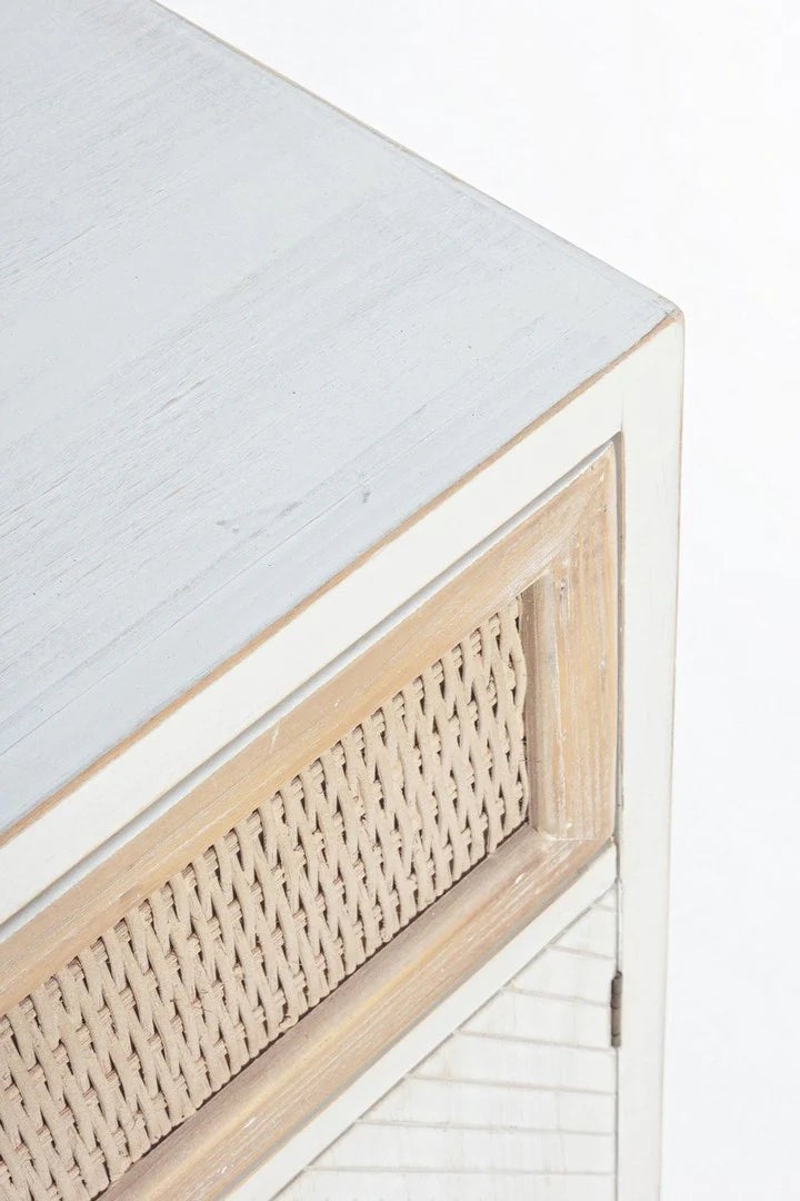 Buffet avec deux portes et un tiroir Blanc CLOTILDE 65x31,5x h77,5 cm - 4