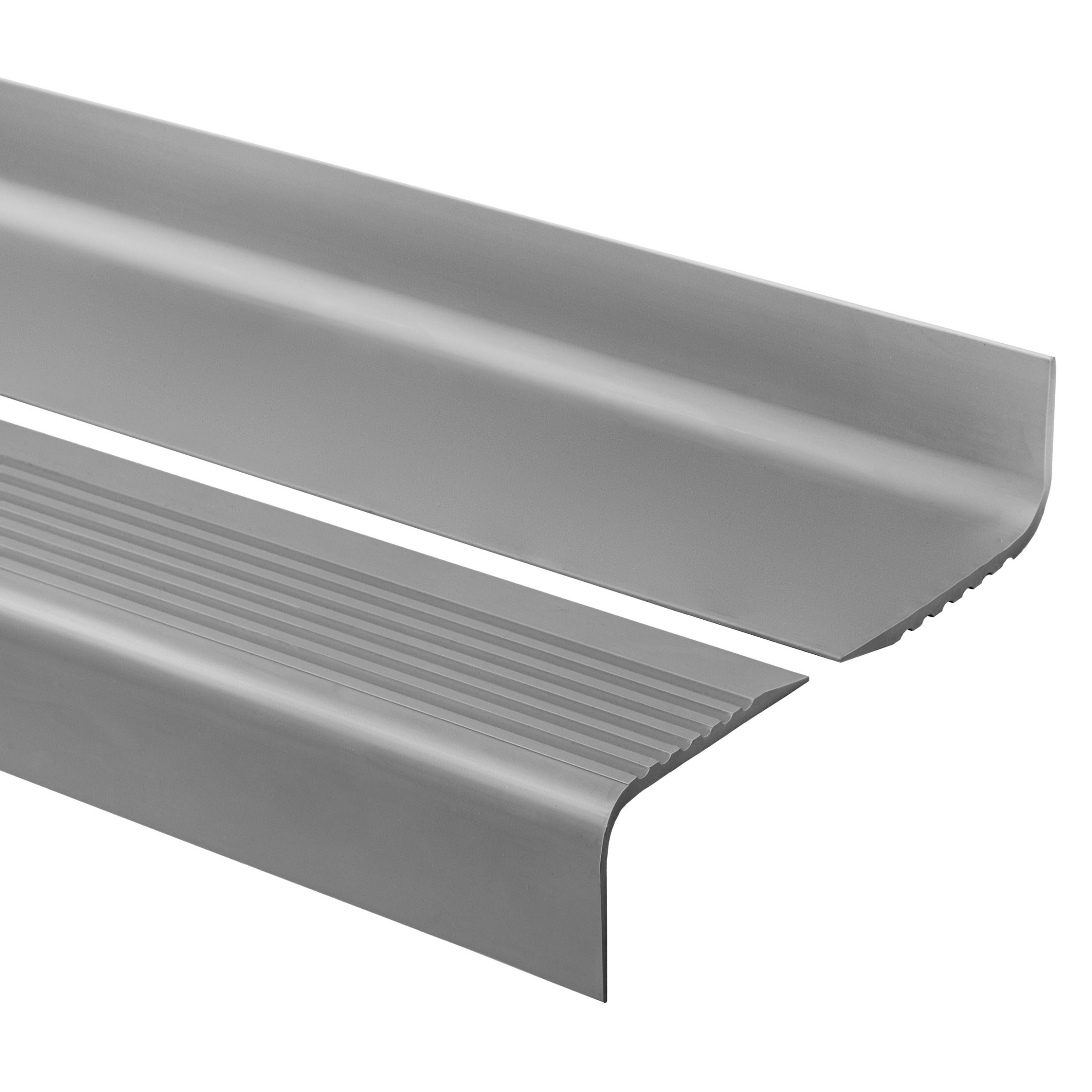 Profil schodowy 70x40 mm PVC na krawędzie stopni antypoślizgowy - 150 cm, ciemnoszary