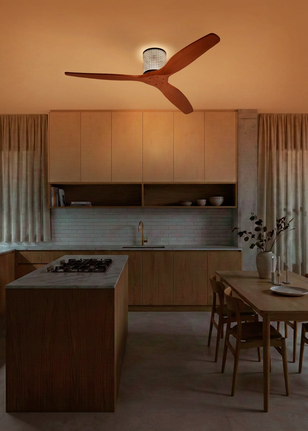 CREATE - WIND CALM CUSTOM RATTAN - Ventilador de techo 40W silencioso ...