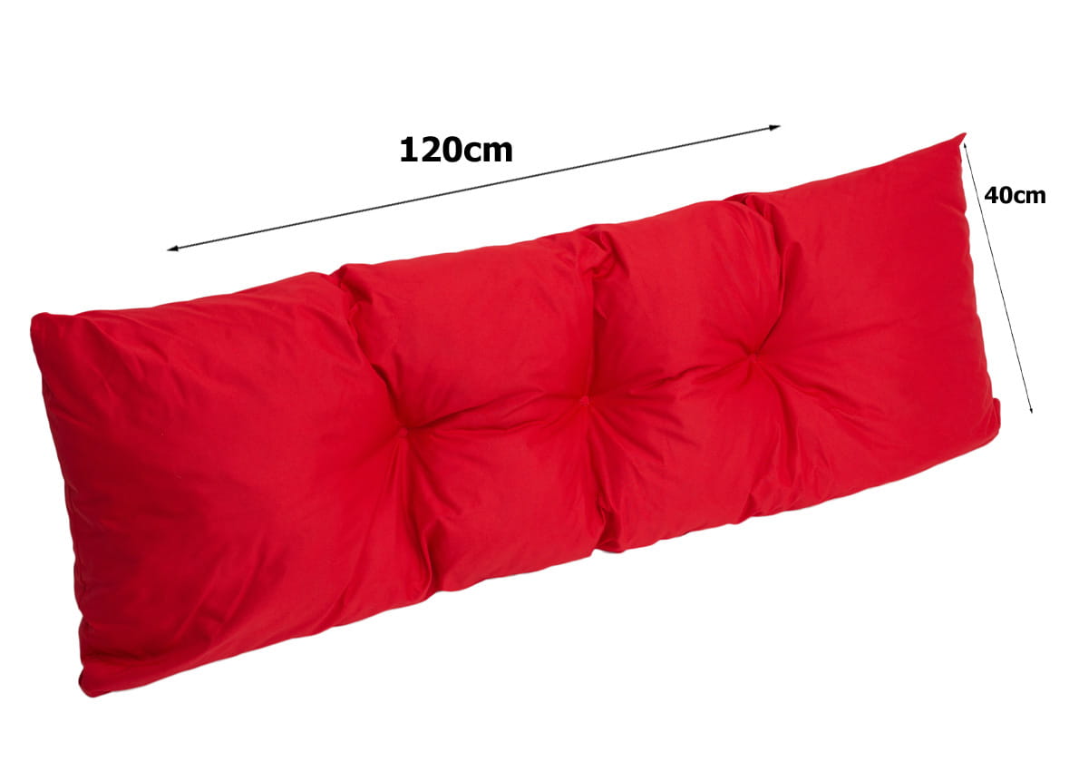 Set coussins pour palettes 120x80 avec dossier 120x40 rouge – coussins canapé extérieur, matelas palette jardin confort imperméable - 7