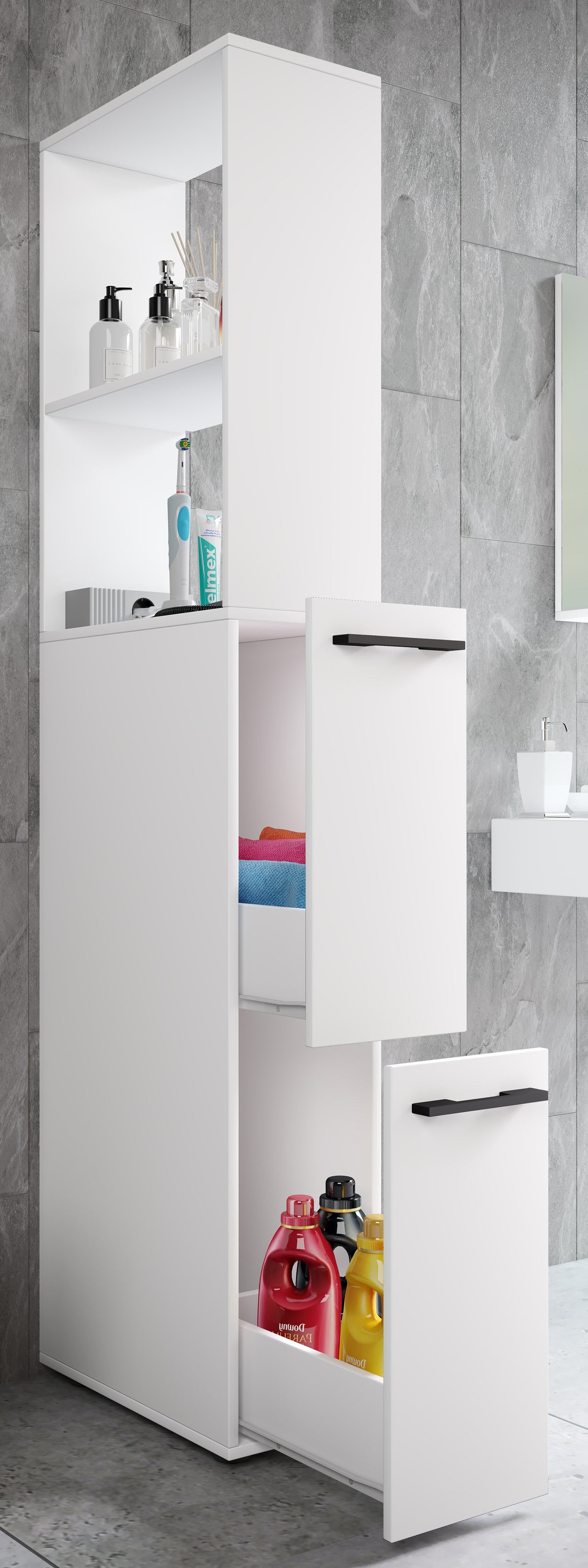 VCM Colonne de salle de bain Sadilo Blanc H. 183 x B. 25 x T. 50 cm - 3