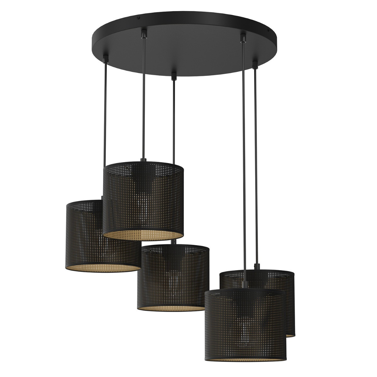 Lampa wisząca Loft Shade czarny matowa-złota 5xE27x15W wym: 110 x 58 x 58 cm metal Luminex