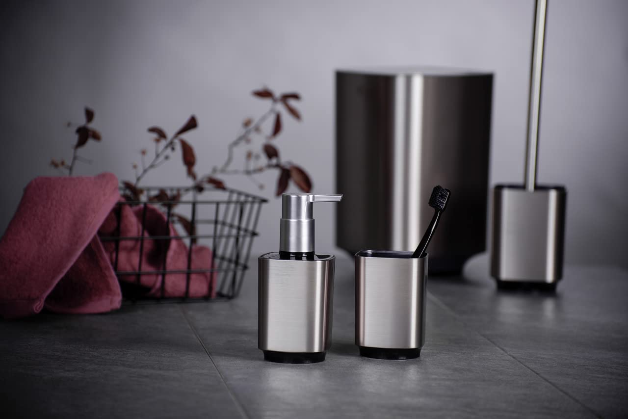 Distributeur de savon carré design Auron - Argent chromé - 4