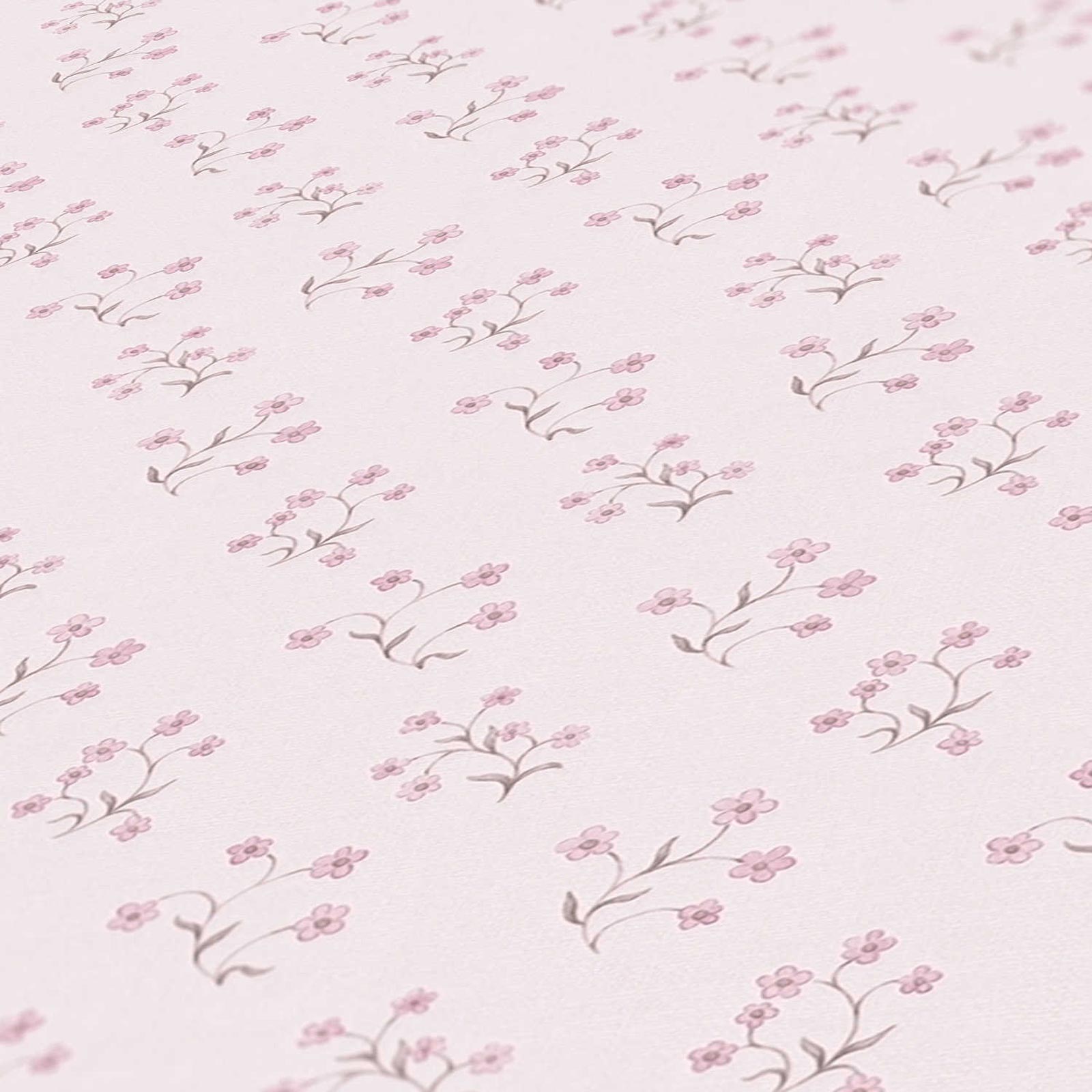Tapeta kwiatowy wzór kremowym,różowymIbeżowym - 53 cm x 10.05 m - LIVINGWALLS
