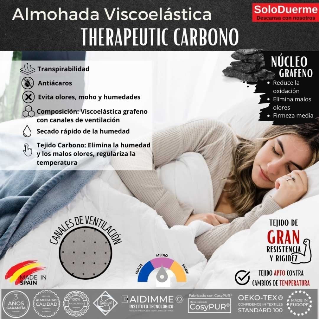 Almohada Carbono Therapeutic 80cm Individual con núcleo de grafeno y tejido tecnológico de carbono - 5