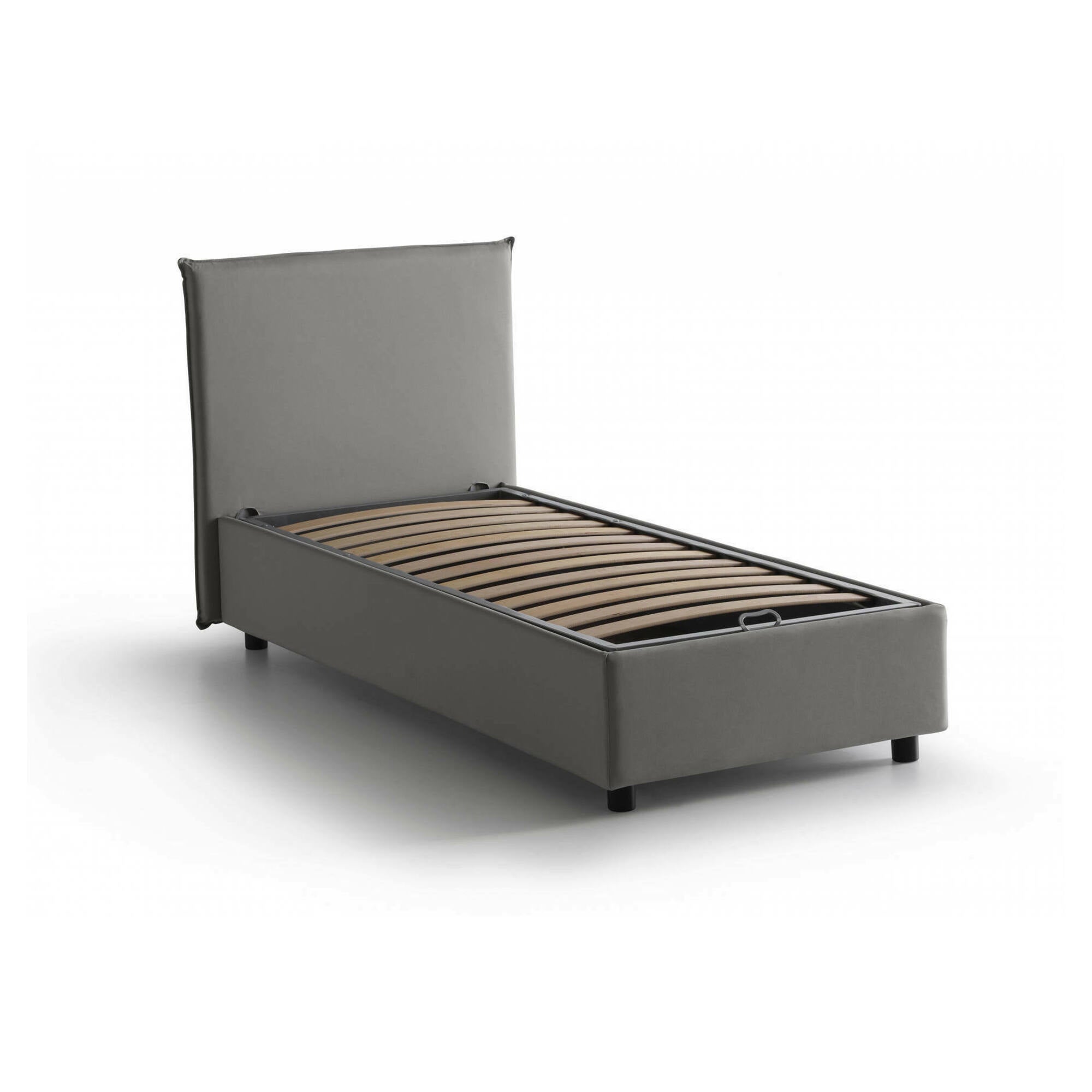 Talamo Italia - Letto singolo Armaduk, Letto contenitore con rivestimento in tessuto, 100% Made