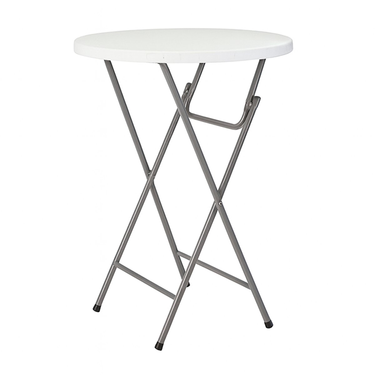 Mesa Alta Plegable Blanca. 110 Cm Altura. 80 Cm. HDPE/Acero. Portátil Y Resistente. Ideal Para Eventos, Terraza Y Hostelería | Leroy Merlin