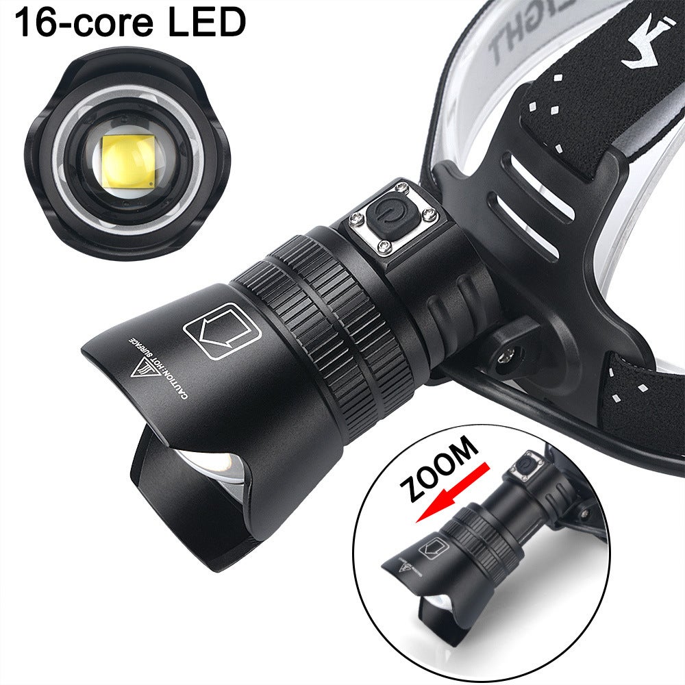 Lampada Frontale LED Ricaricabile – Zoomabile E Impermeabile – Senza Marca - Foto 2
