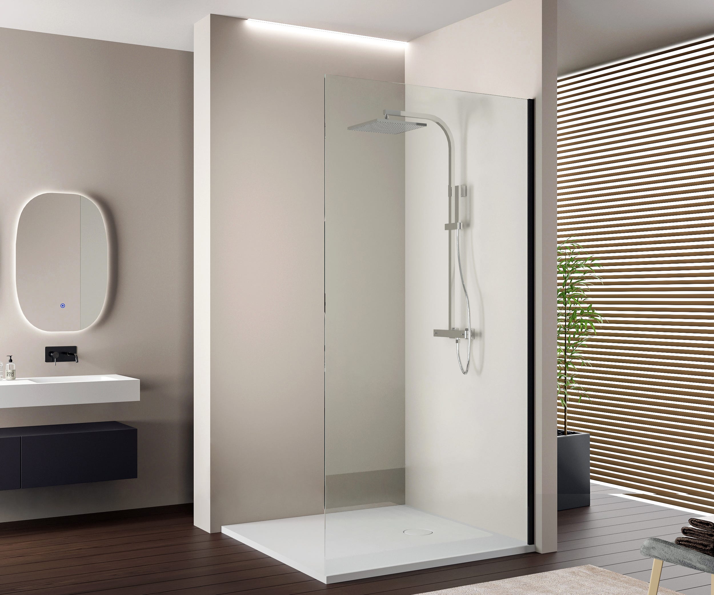 BERNSTEIN - Paroi de douche italienne verre trempé 10mm Vitre de douche