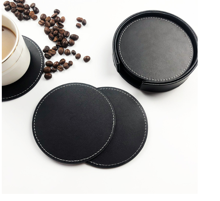 Set Di 4 Sottobicchieri In Vetro Nero Con Portafoto – Temperati E Resistenti Al Calore – Personalizzabili Con Foto 80x80 Mm