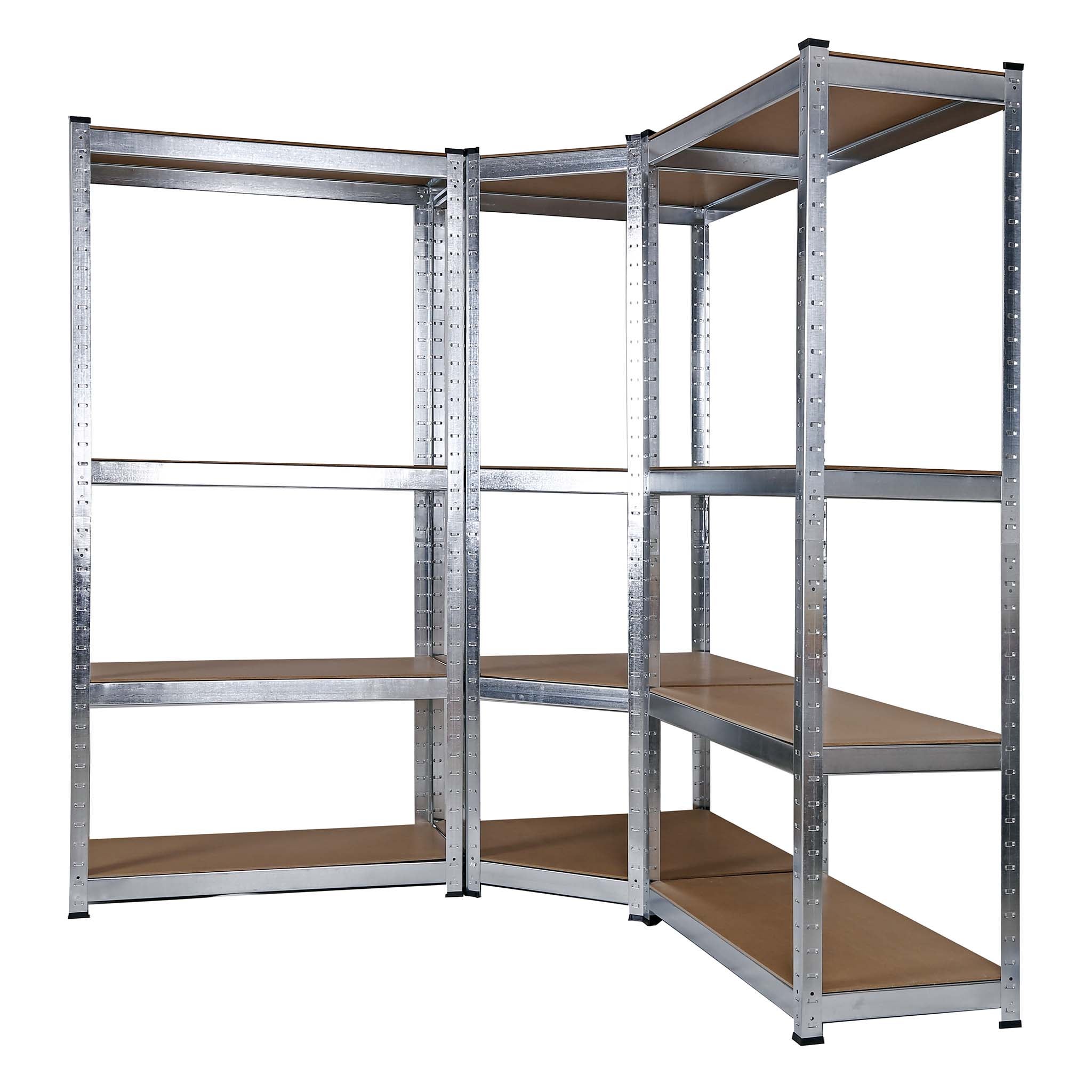 Scaffale Metallico Zincato 90x100x60 Cm - 3 Ripiani HDF, Capacità 175 Kg Per Ripiano, Per Garage, Cantina, Officina