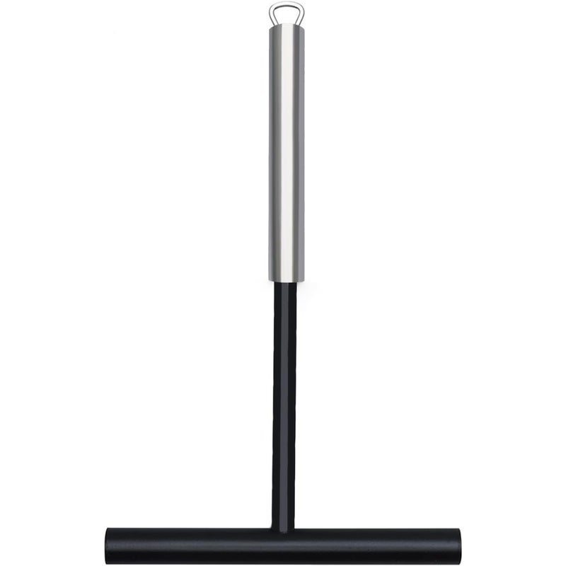 szt. dozownik do naleśników ze stali nierdzewnej, długość 19,5 cm, gładka powierzchnia, solidny i odporny na ciepło uchwyt w kształcie litery T, grabk