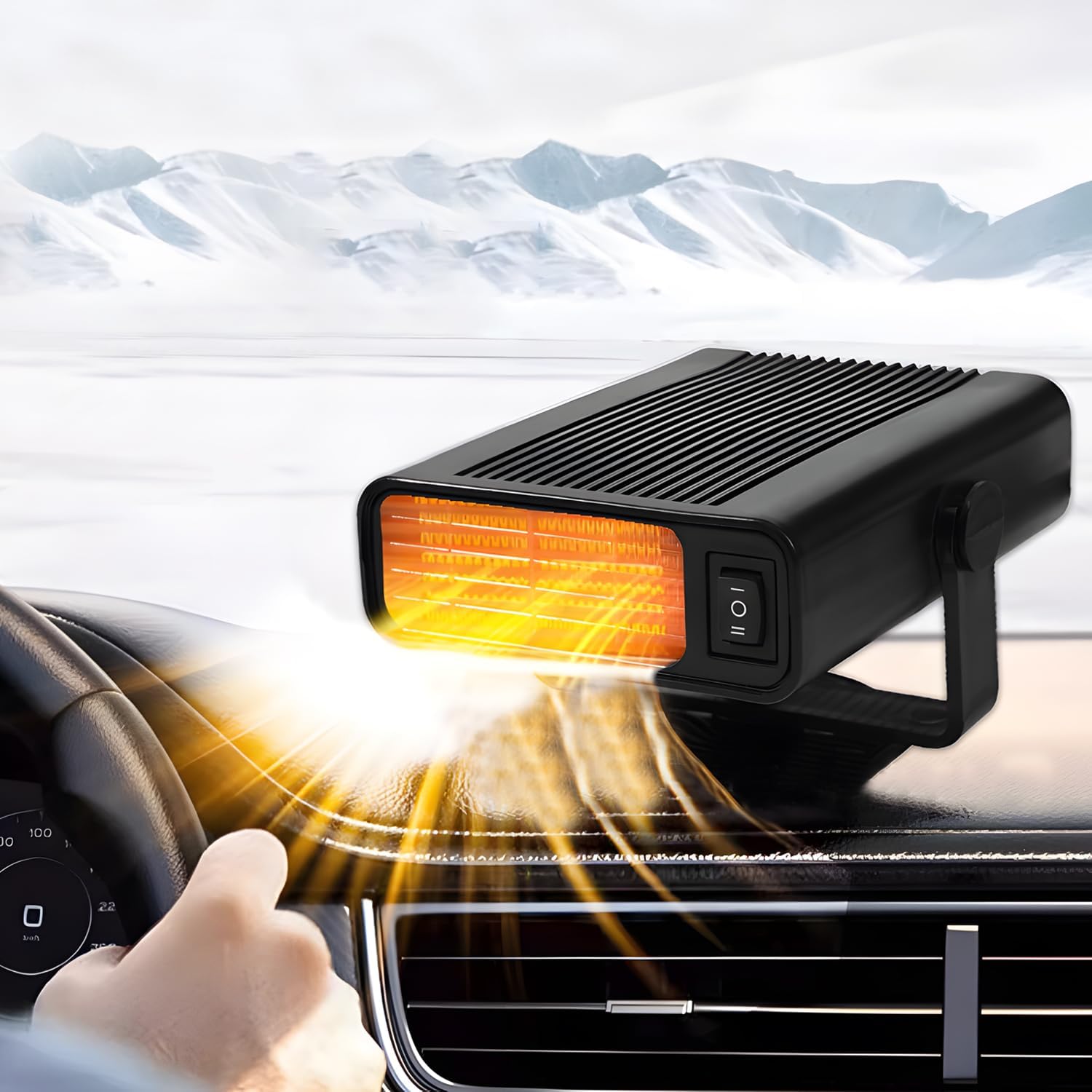 szt. ogrzewacz samochodowy, 12 V 150 W, przenośny ogrzewacz i odmrażacz, 2 w 1 ogrzewacz/wentylator chłodzący