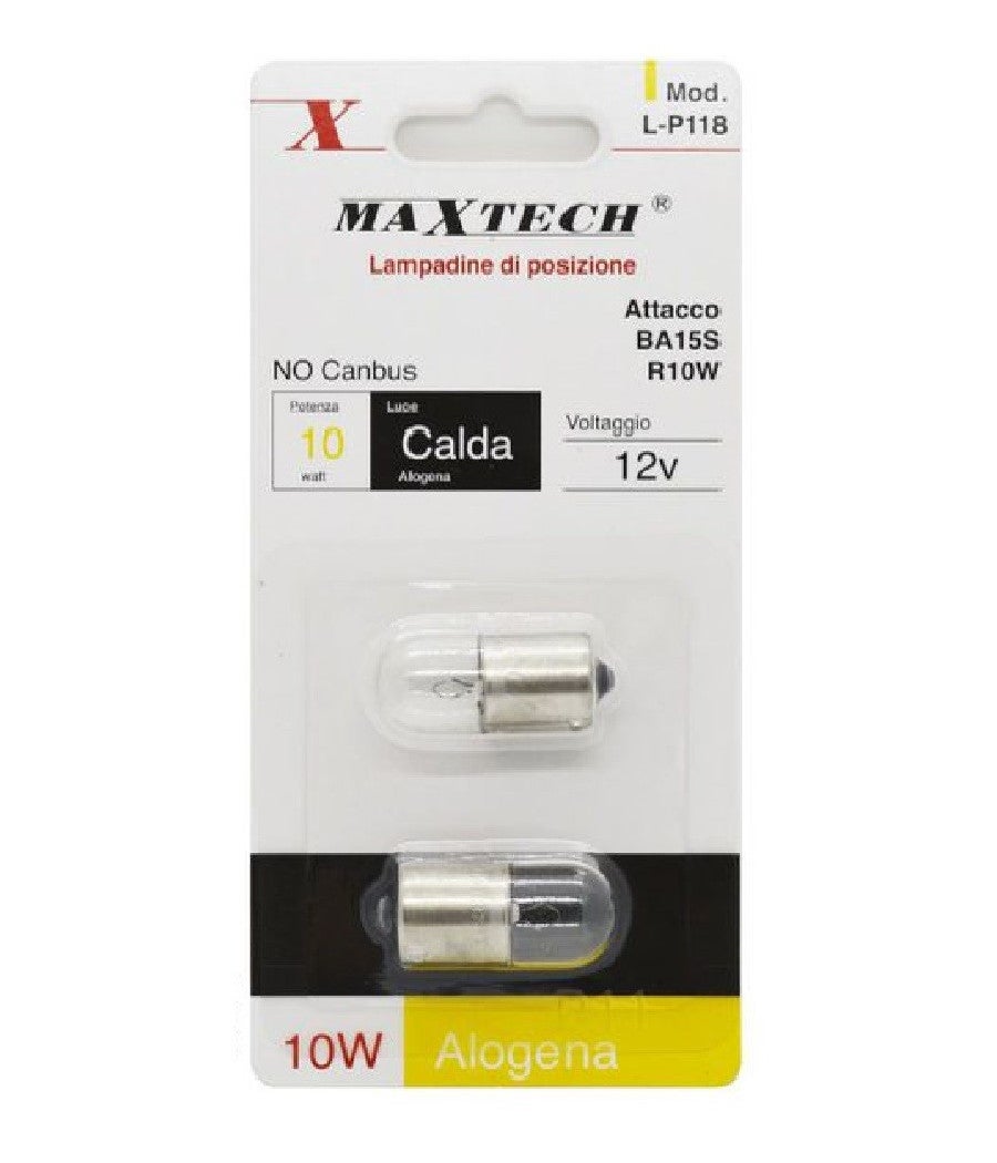 Trade Shop - Lampadine Posizione Auto R10w Ba15s 12v Luce Calda Alogena 10 W No Canbus L-p118 - - 3