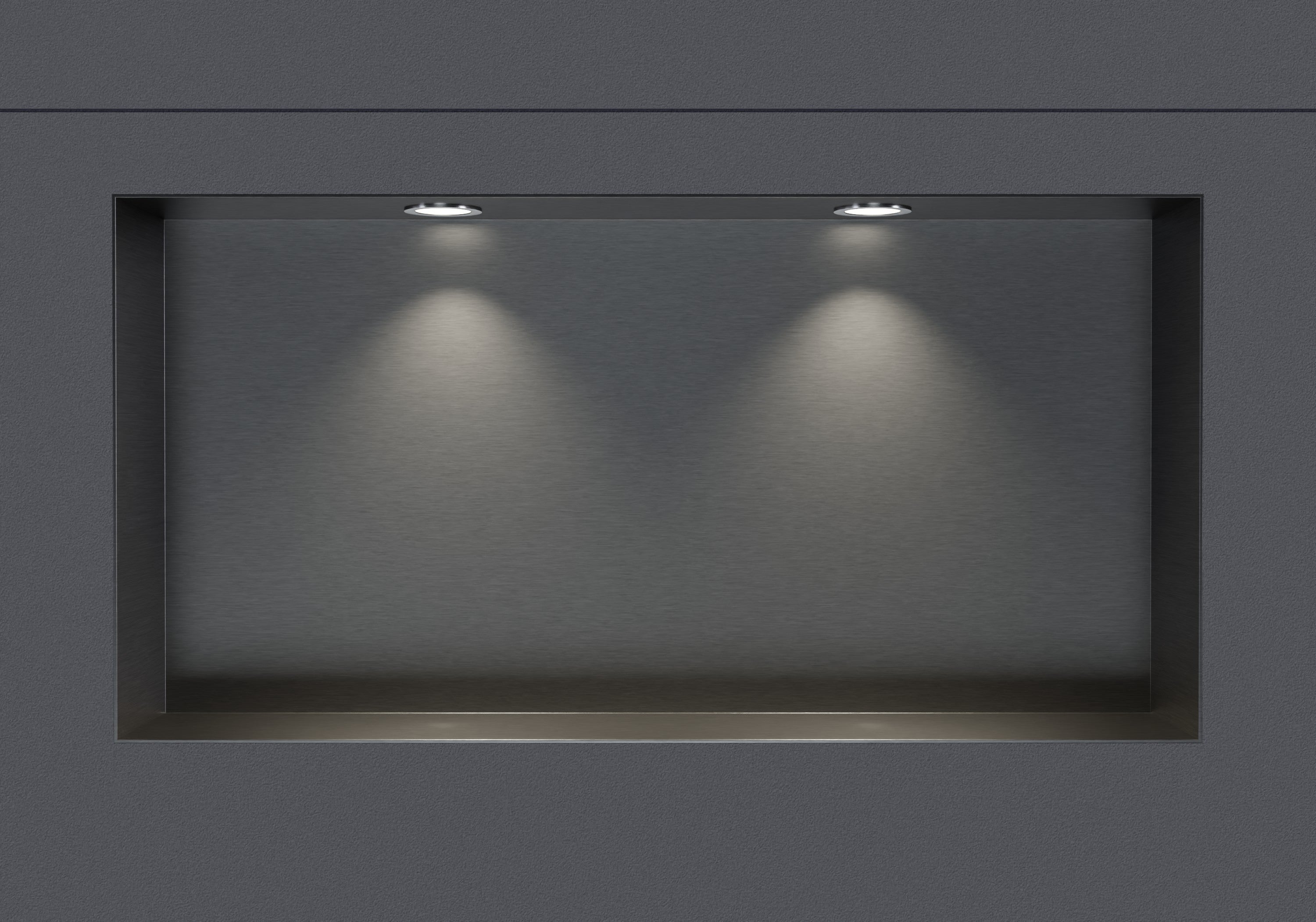 BERNSTEIN - Nicchia Doccia In Acciaio Inox + 2 Faretti LED, Mensola A Scomparsa Nt306010x 30x60x10cm Axlxp Metallo Da Sparo 2x Faretti Cromata 89711701