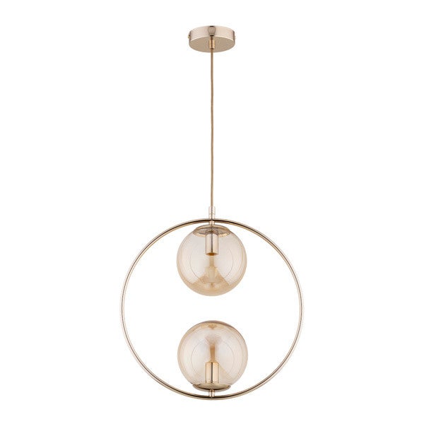 Lampa wisząca ADINO złota 2 x E14 x 10W wym: 85 x 15 x 38,5 cm Alfa
