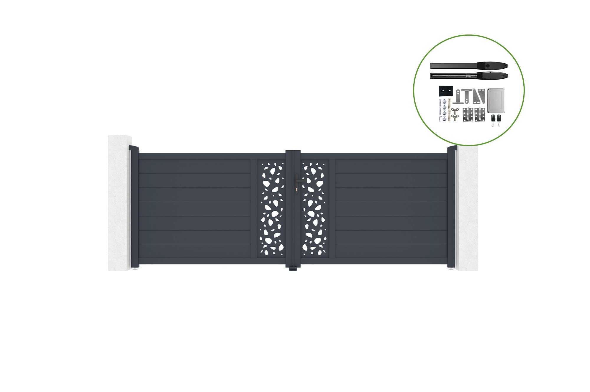 Brama skrzydłowa 3,5m SUNNY H.120cm aluminiowa + napęd HICKER B200