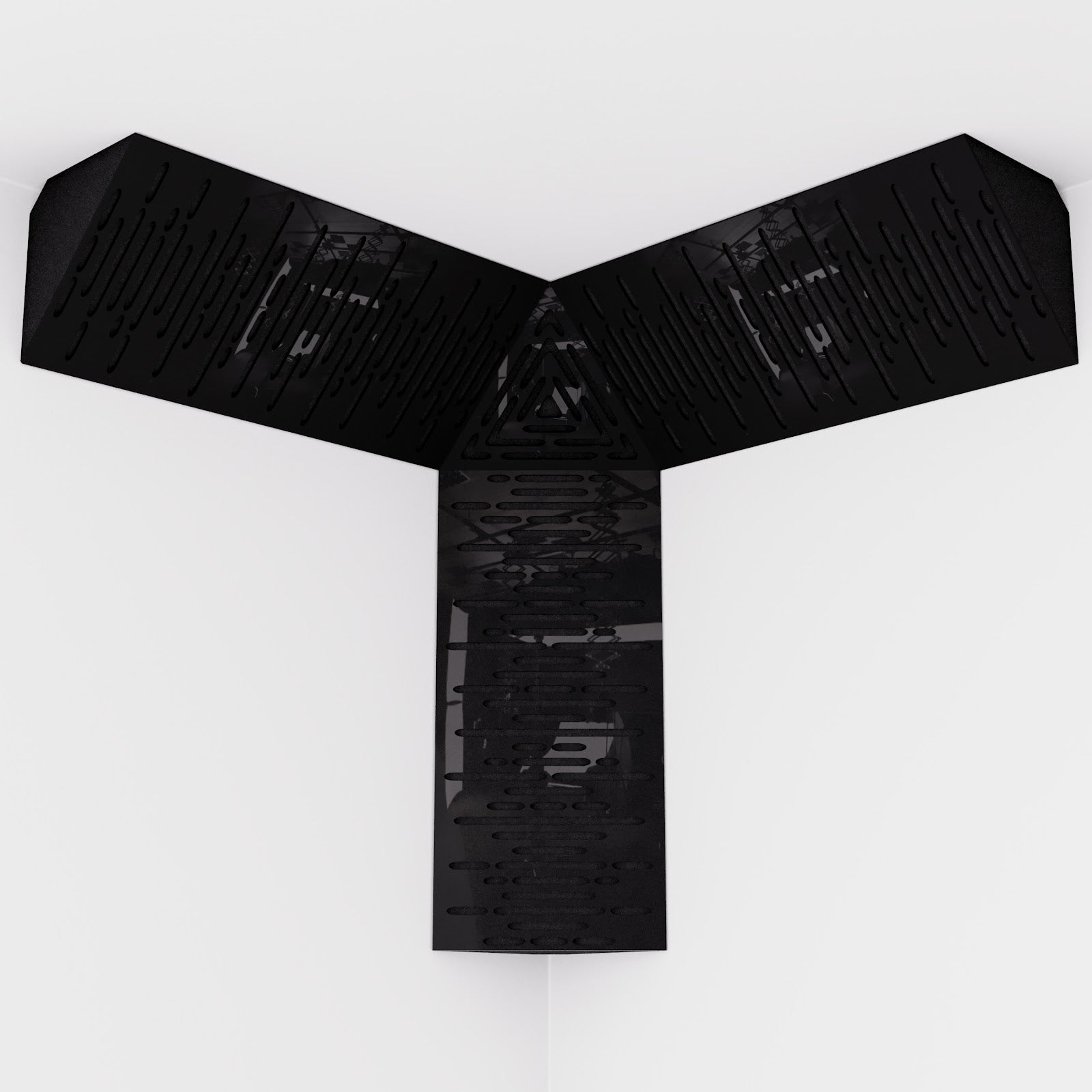 Lot de 3 WAVE-MINI +1 TRICUB-WAVE Pièges à basses d'angle acoustiques insonorisants -Plastique perforé et mousse acoustique -Noir brilliant - 2