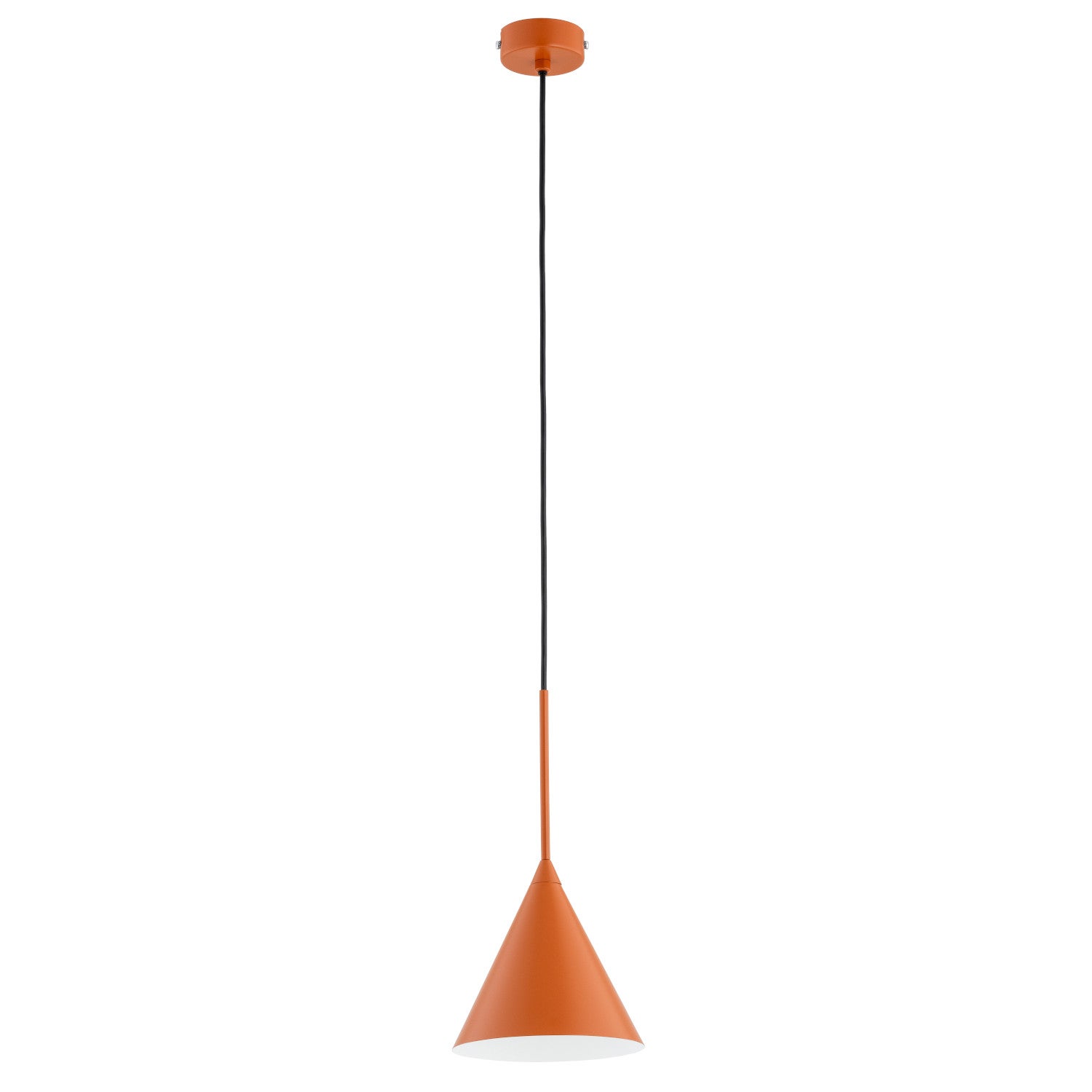 Lampa wisząca Fabo pomarańczowo-czarna 1xE27x15W minimalistyczna wym: 90 x 17 x 17 cm metal Alfa