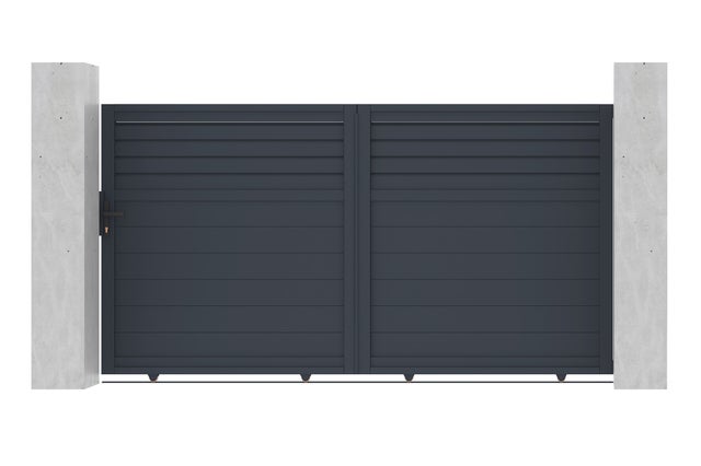 Portail coulissant 3m CARPATIA H.160cm aluminium gris