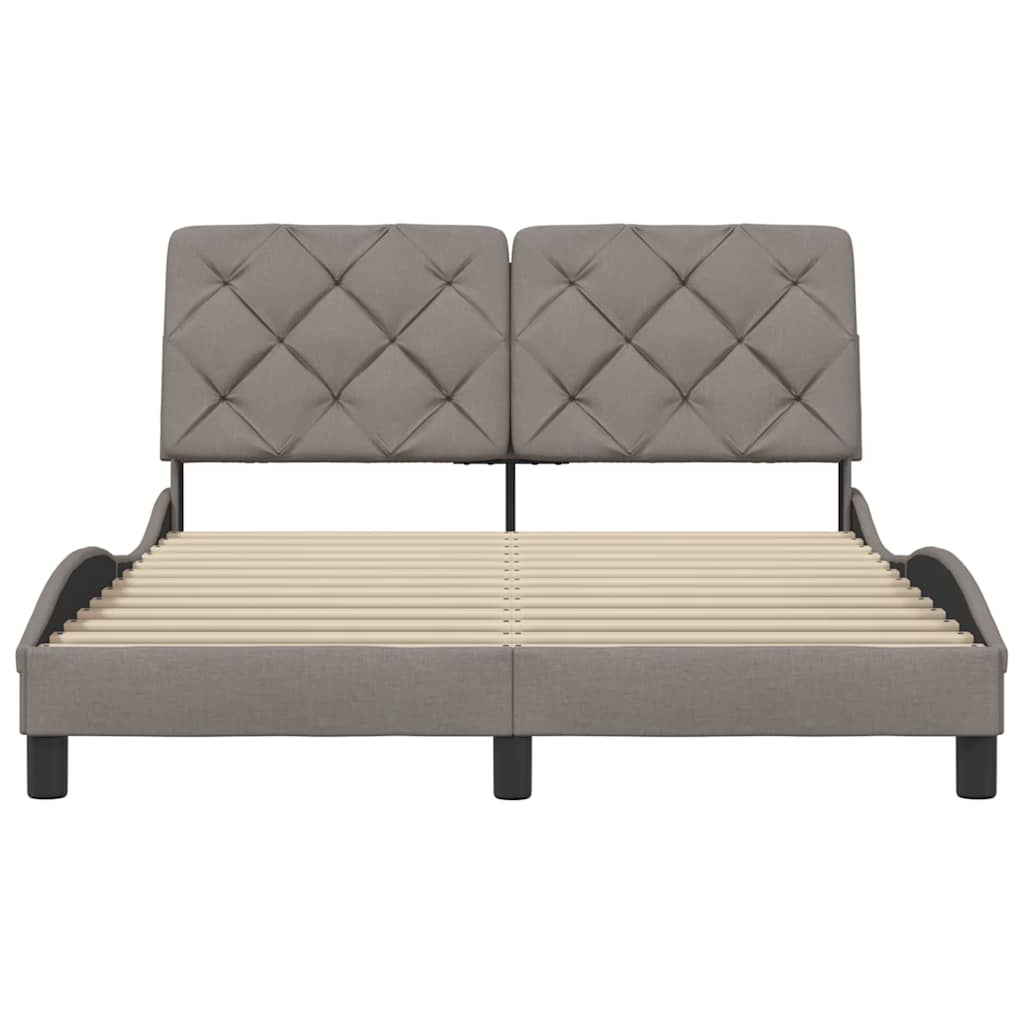Cadre de lit sans matelas en tissu taupe pour la chambre, 120 × 200 cm - 5