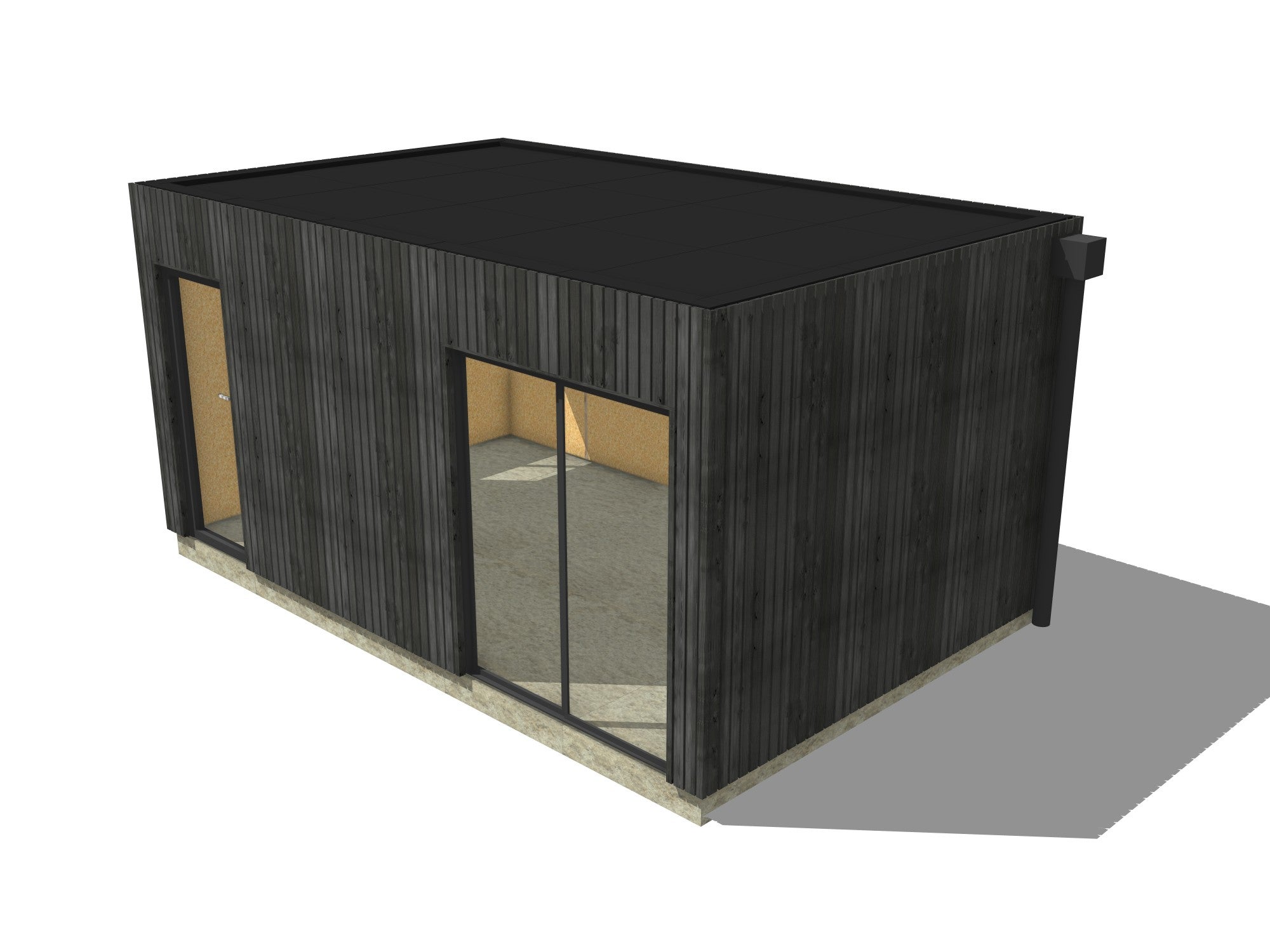 Studio de jardin sans permis en bois 5,5 x 3,5 x 2,7 m / menuiseries alu k-line - 2