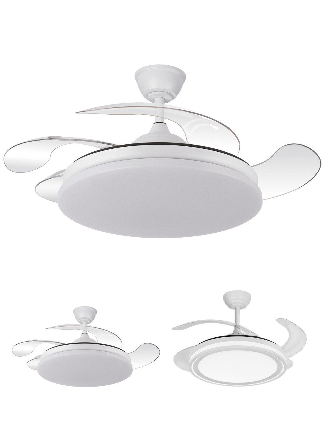 JARDIN202 - Ventilador de Techo con 4 Aspas Retráctiles, Motor DC, Wifi, Tuya App, Luz LED Regulable, 6 Velocidades | 50 cm (Tarifa Wifi Blanco) - 9