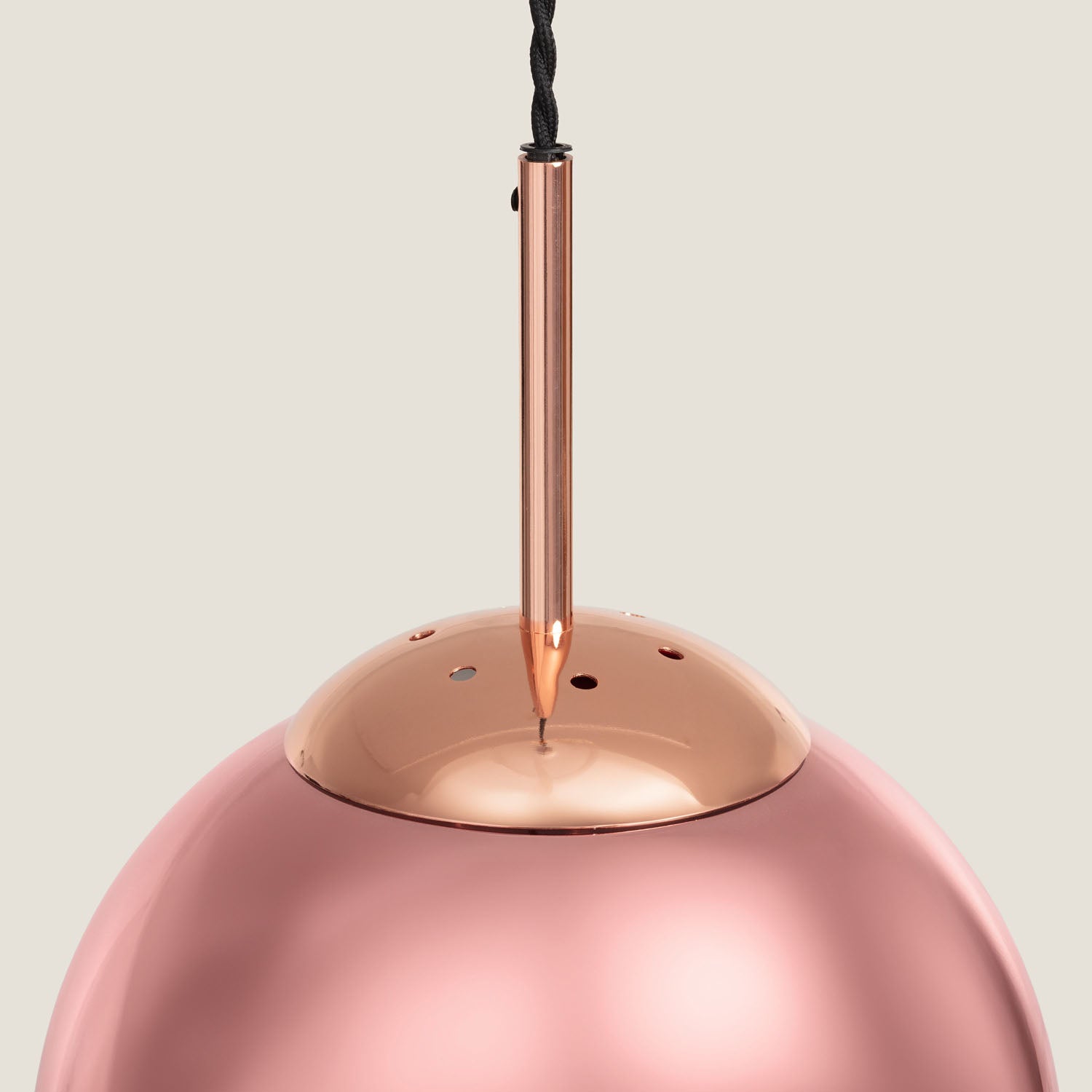 Lámpara Colgante Baudelaire De LEDKIA LIGHTING – Diseño Vintage En Metal Y Cristal Rosa, Altura 1755mm, Portalámparas E14, IP20