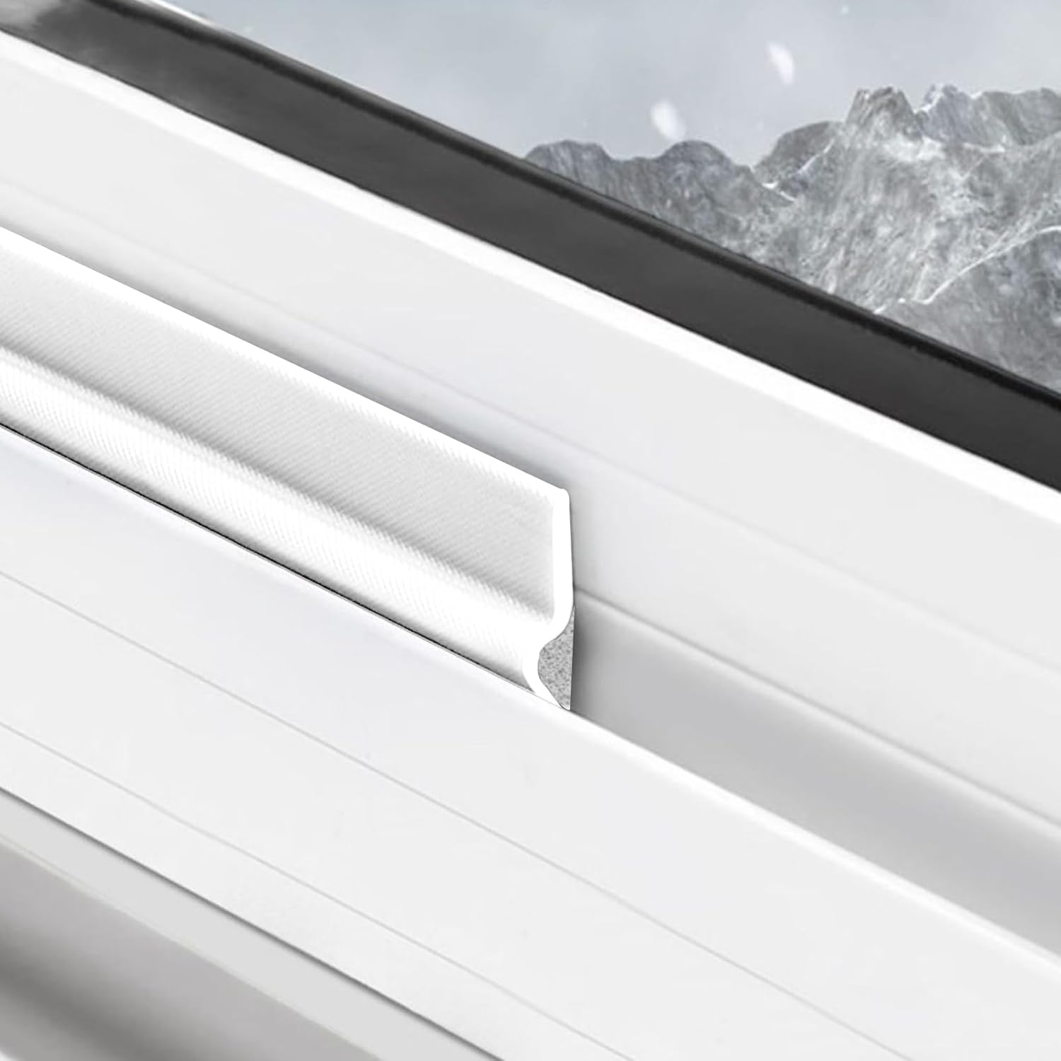 Junta de ventana, junta de ventana corredera, doble protección contra el invierno, junta de ventana estanca, blanco (2 metros) - 4